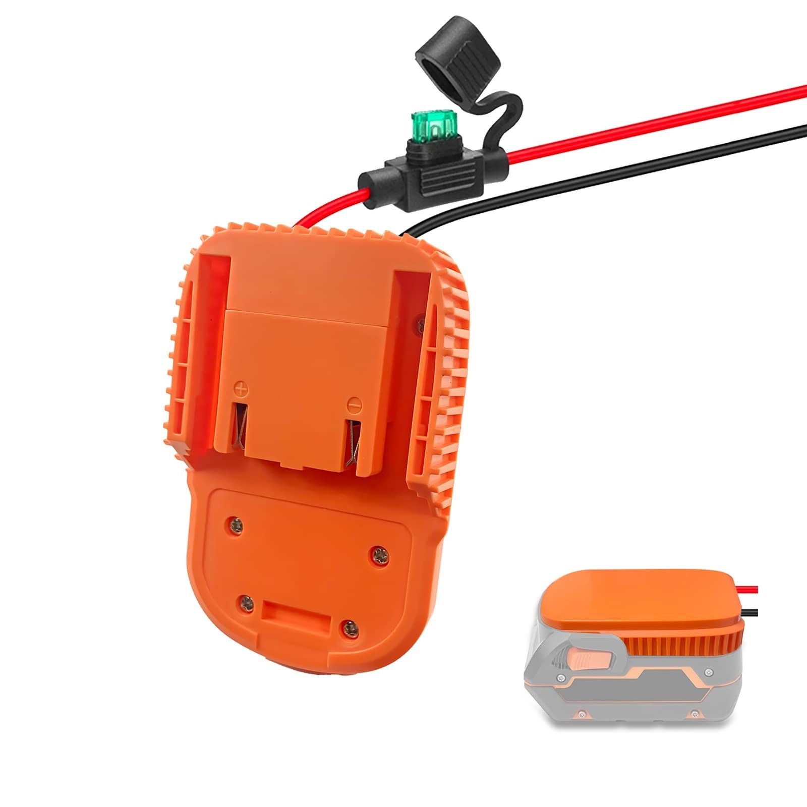 Power Wheels Adapter for 18V Battery, Hyper Dock Connector, 14AW Wire & Fuse, DI