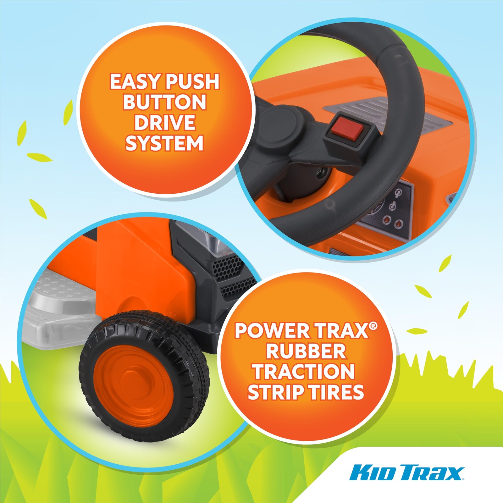 Kid Trax 6V Mow and Go Ride On Lawn Mower – Electric Cars for Kids, Toddler Outd