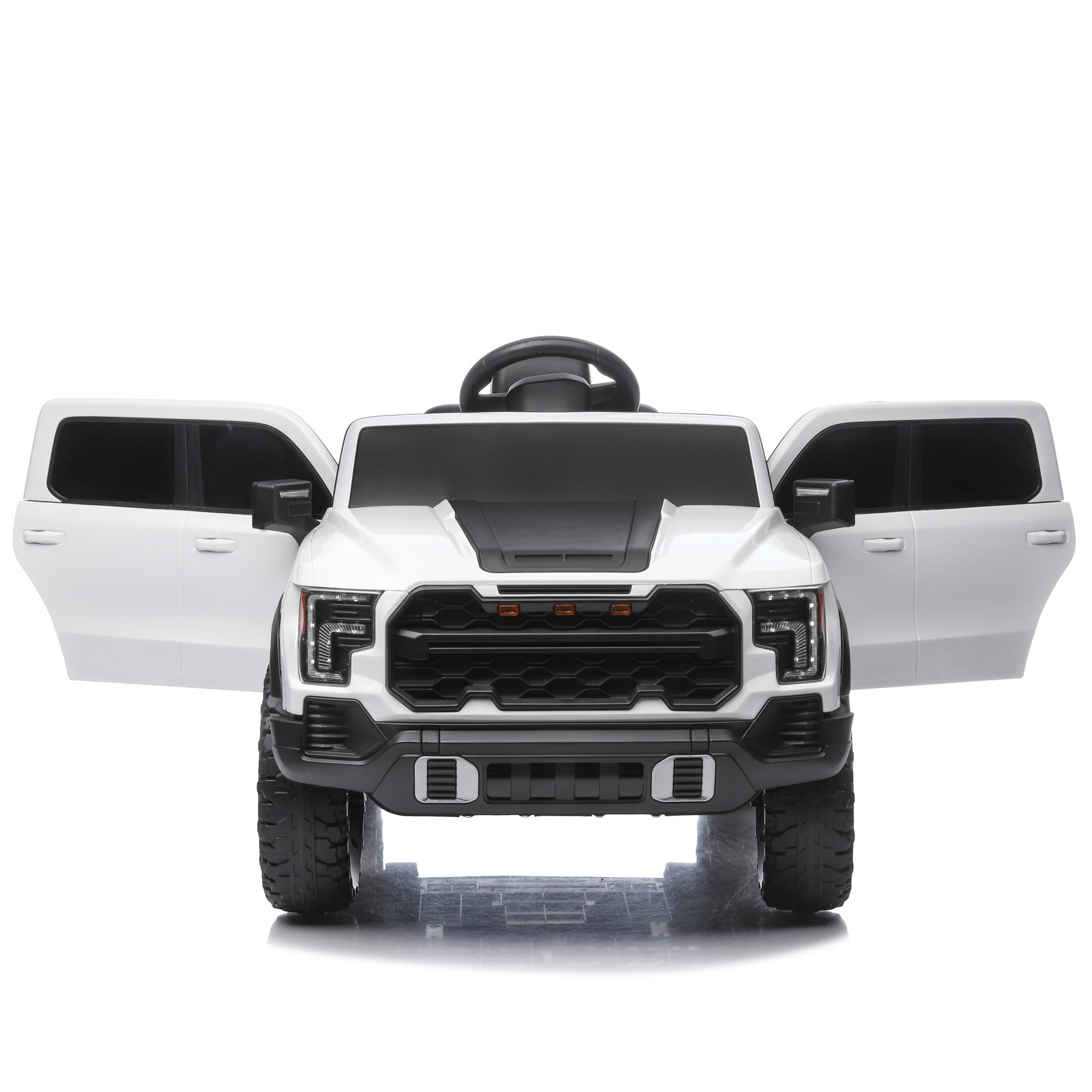 12V Kids Ride-On Car Remote Control, 4-Wheel Shock Absorption 3-6 Years White
