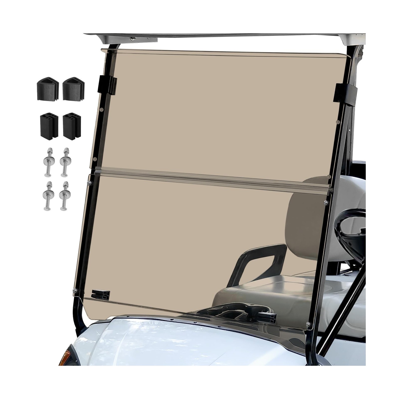 Golf Cart Foldable Windshield 3/16″ (5MM) Thicken Only Fits 2007-2016 Yamaha …