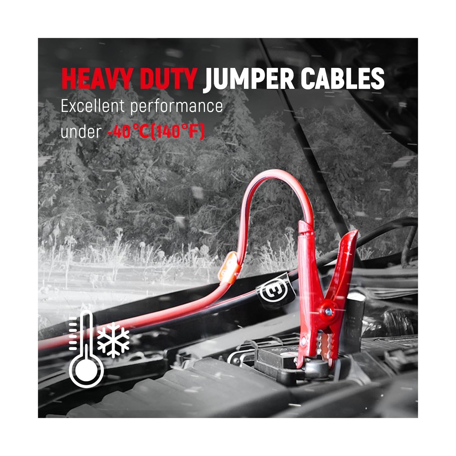 TOPDC 4 Gauge 16 Feet Jumper Cables for Car, SUV and Trucks Battery, Heavy Du…