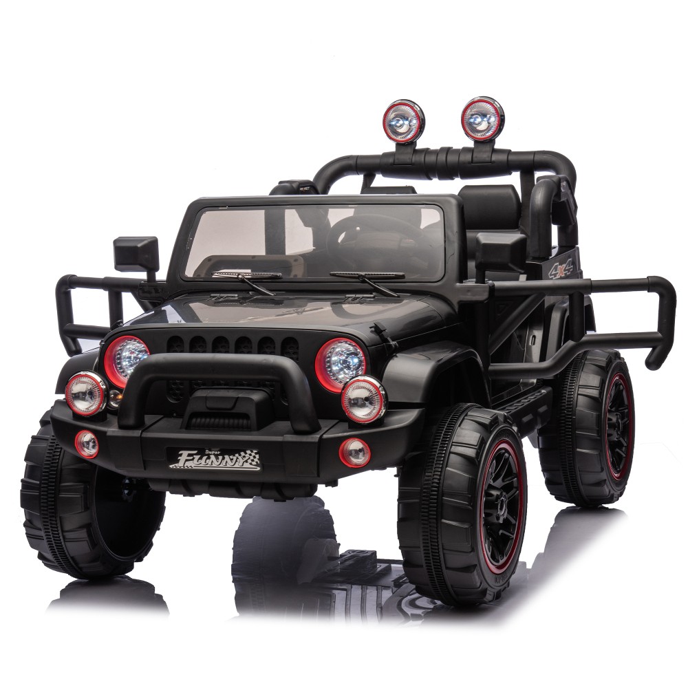 24V Kids Ride On Car Parental Control, Rear Suspension, Bluetooth USB Lights