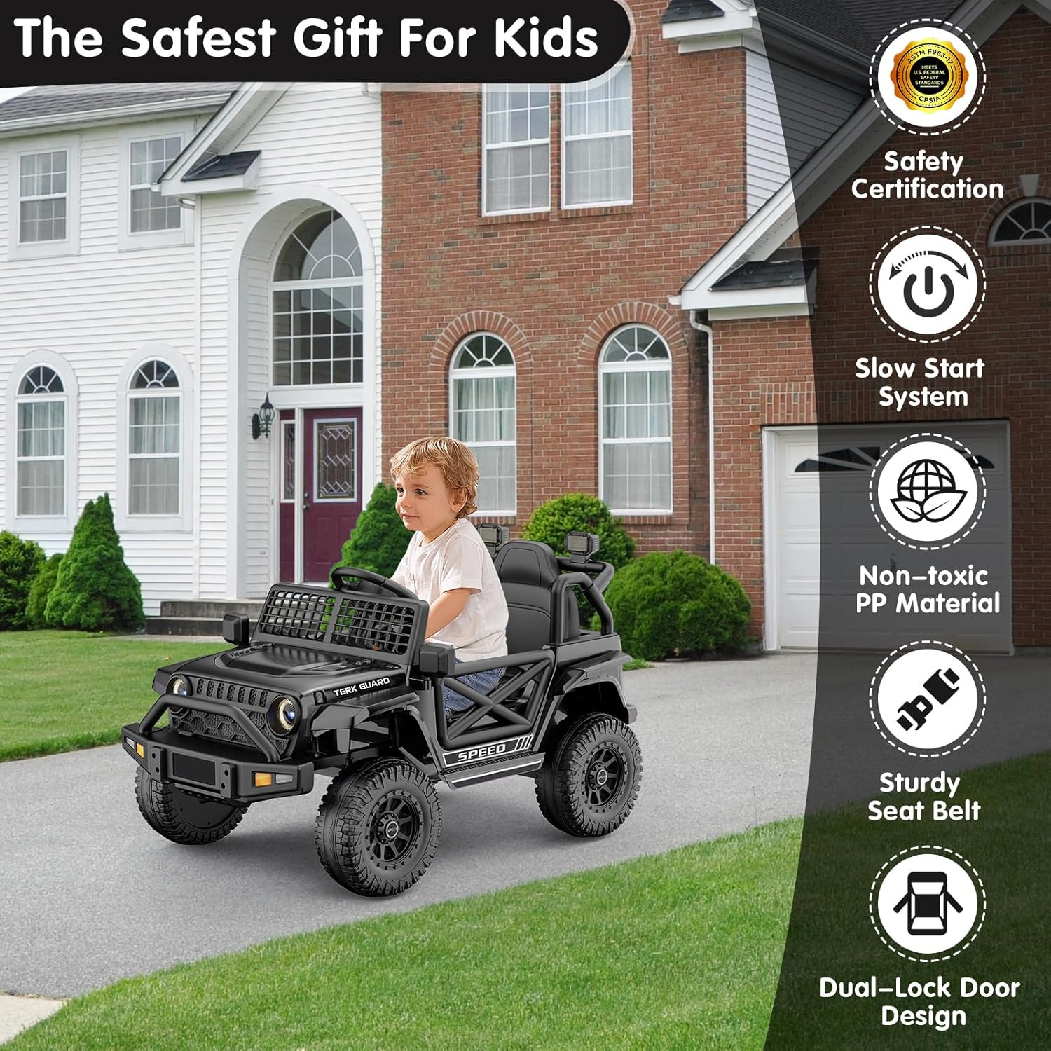 Ride on Car for Toddlers 1-3, 12V 7Ah Powered Electric Car with Remote Control,