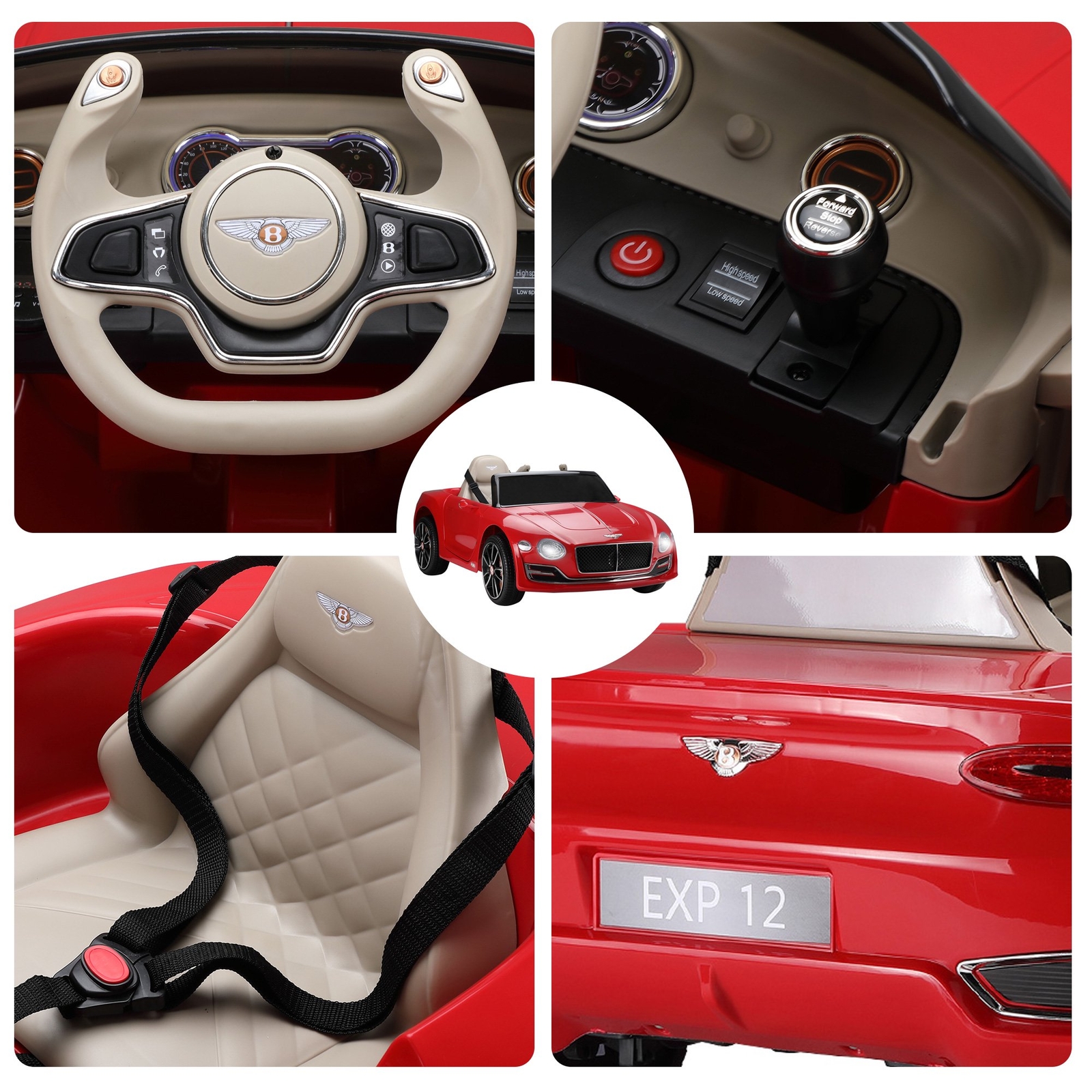12V Kids Electric Ride On Toys Licensed BENTLEY Style Car Gifts w/Remote Control