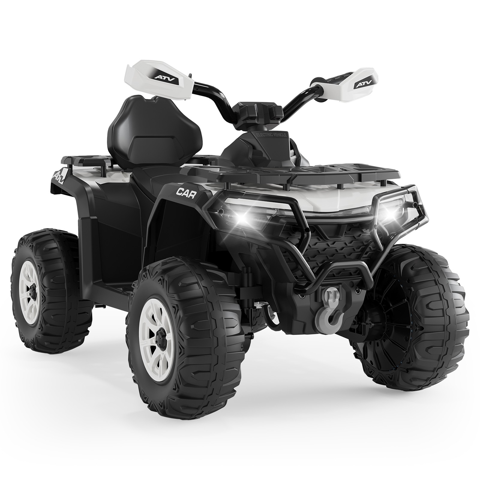 12V Kids Ride On Car w/ RC,Electric Off-Road ATV Car Toys with LED Lights,Music