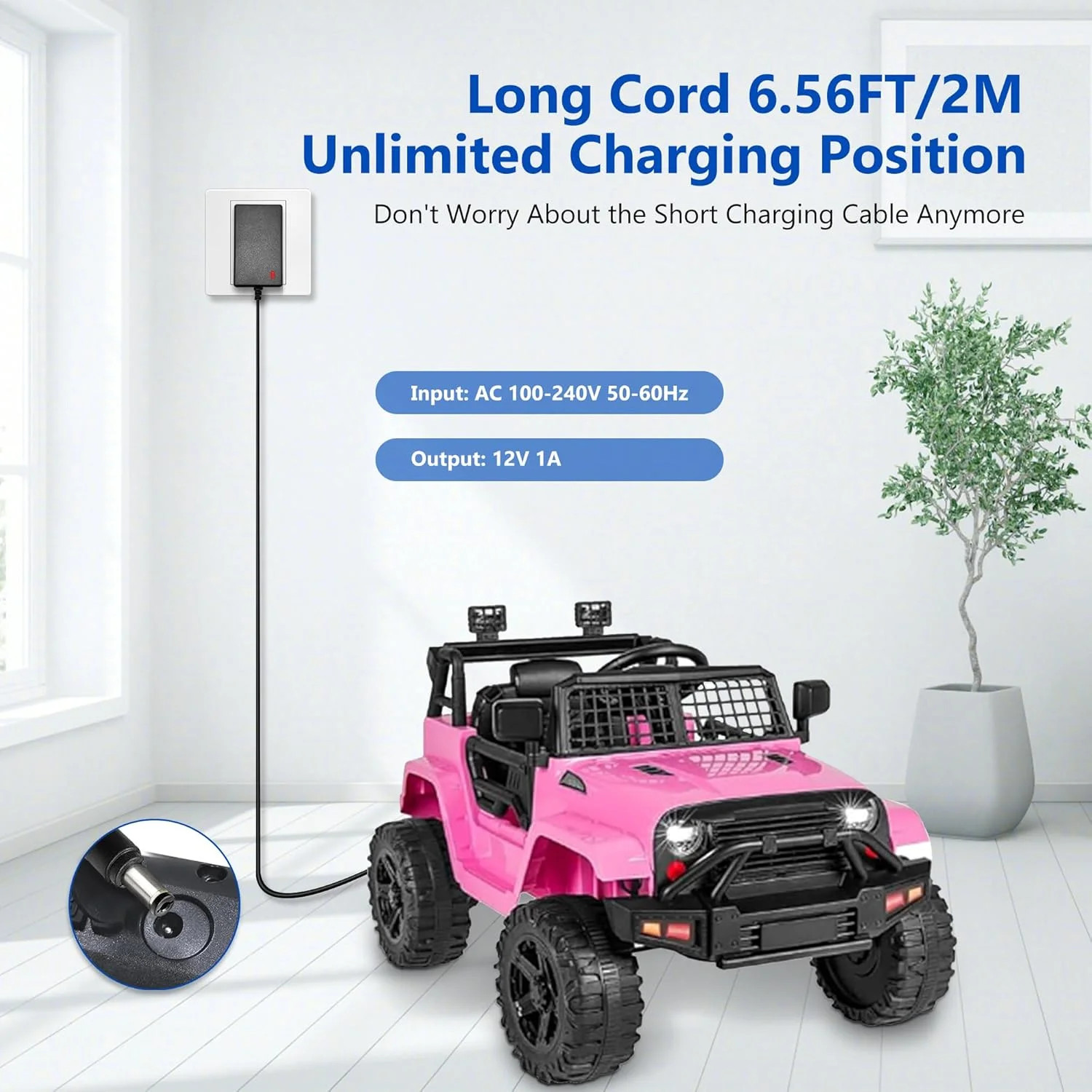 12V Battery Charger for Kids Ride On Toys, Electric Cars, Power Wheels, Motorcyc