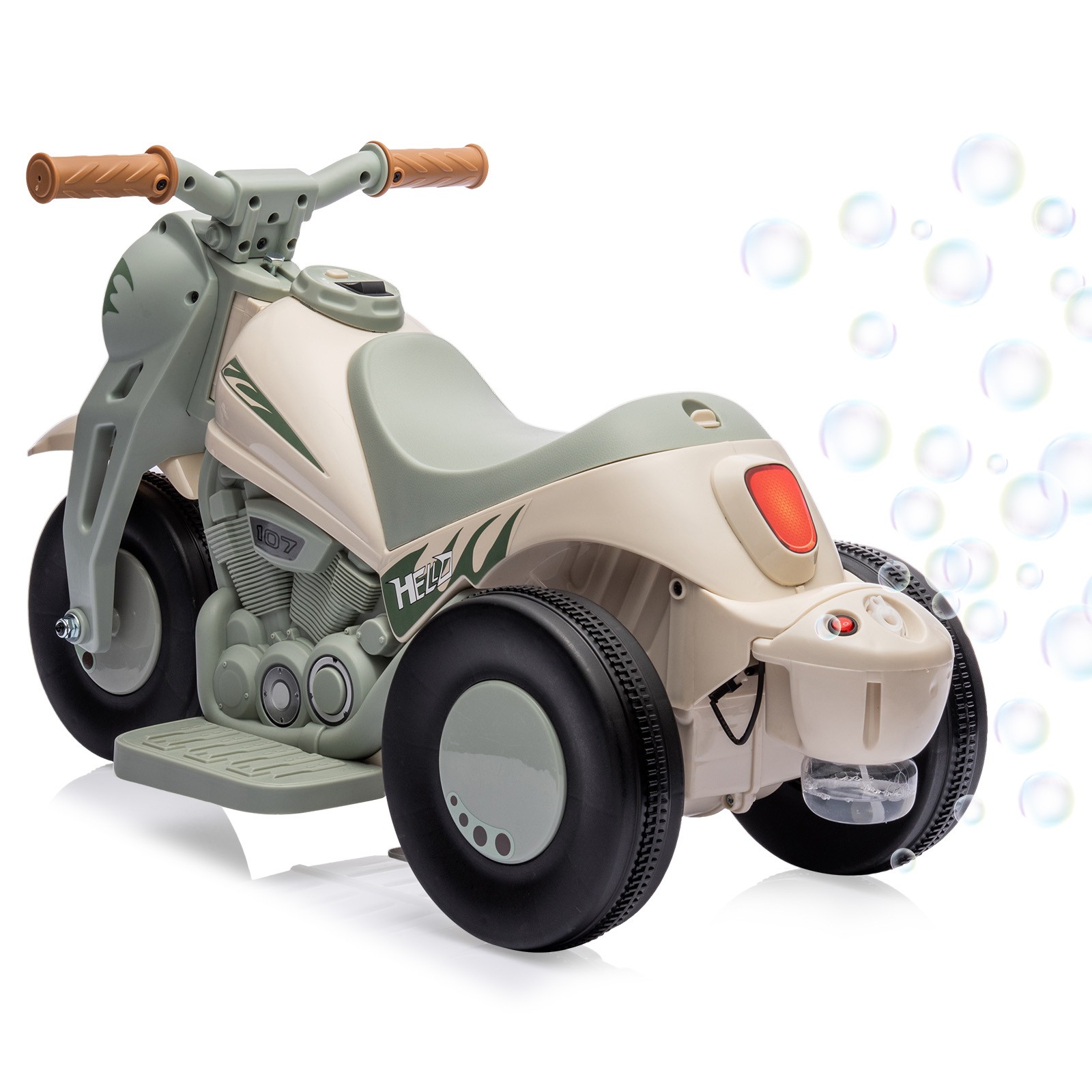 Garvee Kids 3 Wheels Motorbike 6V Ride on Bubble Car Electric Motorcycle Toys