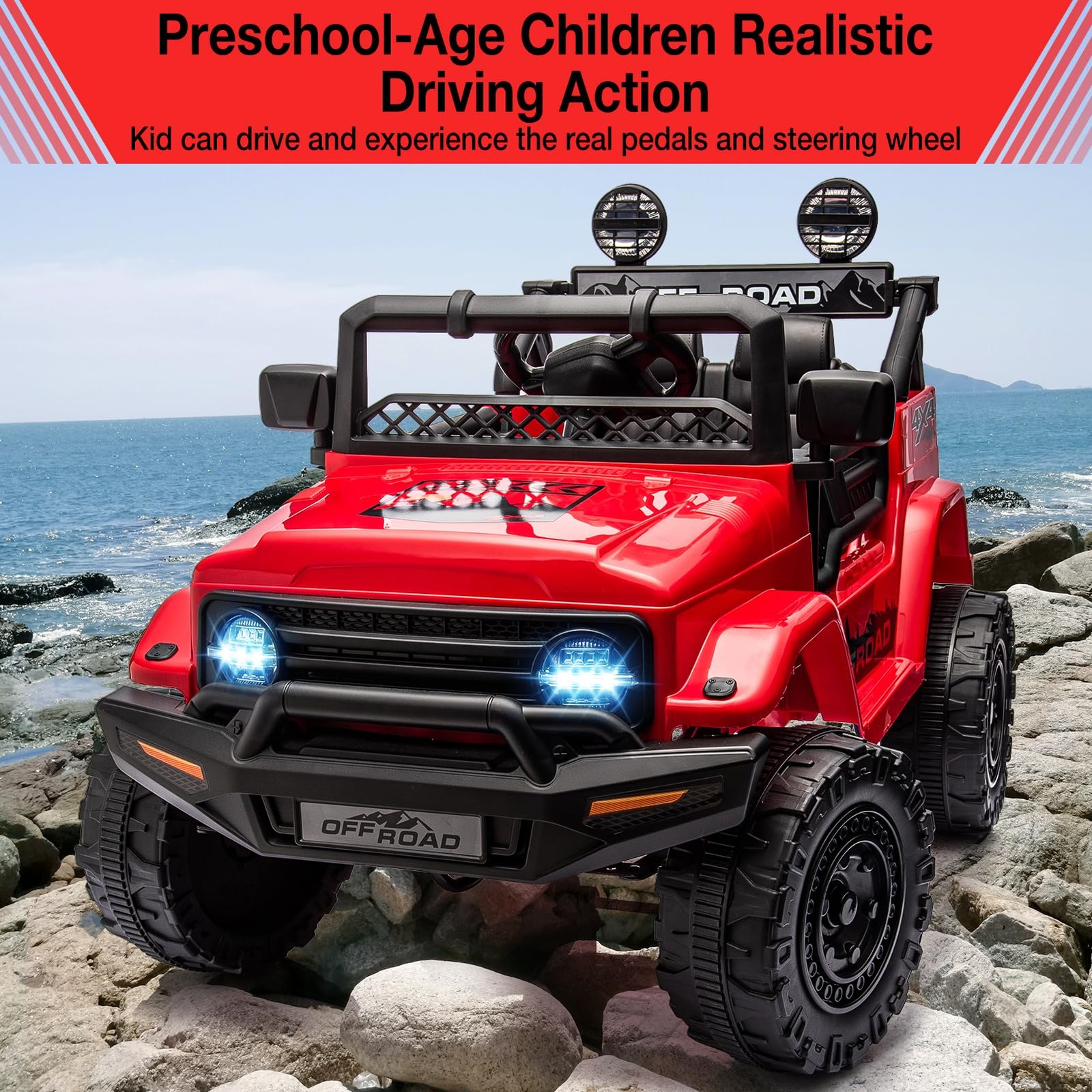 12V Electric Truck for Kids – Remote Control Car with Spring Suspension Ride-On
