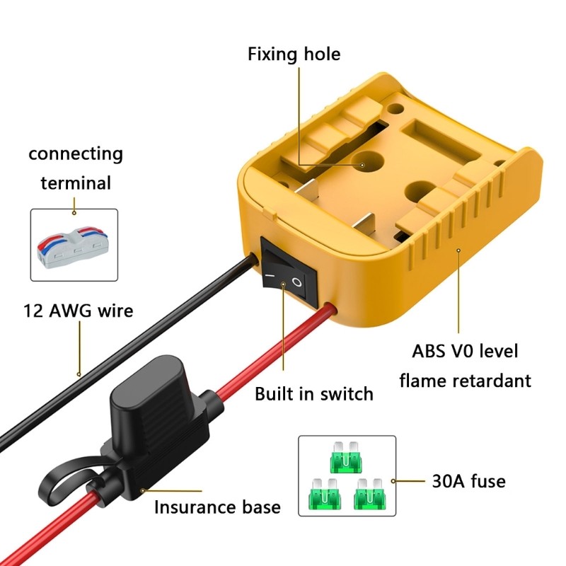 Power Wheel Adapter Battery Adapter Power Wheel for 18/20V Battery Conversion
