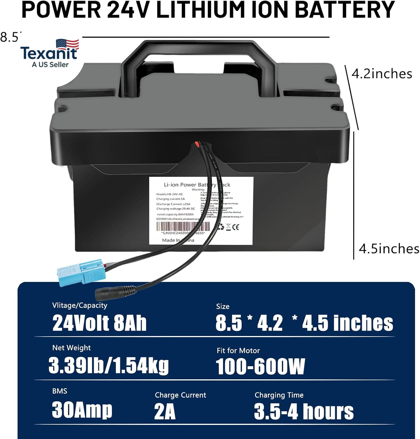 24V8Ah Lithium Battery for Ride-On Toys & Cars, Compatible with Dynacraft Realtr