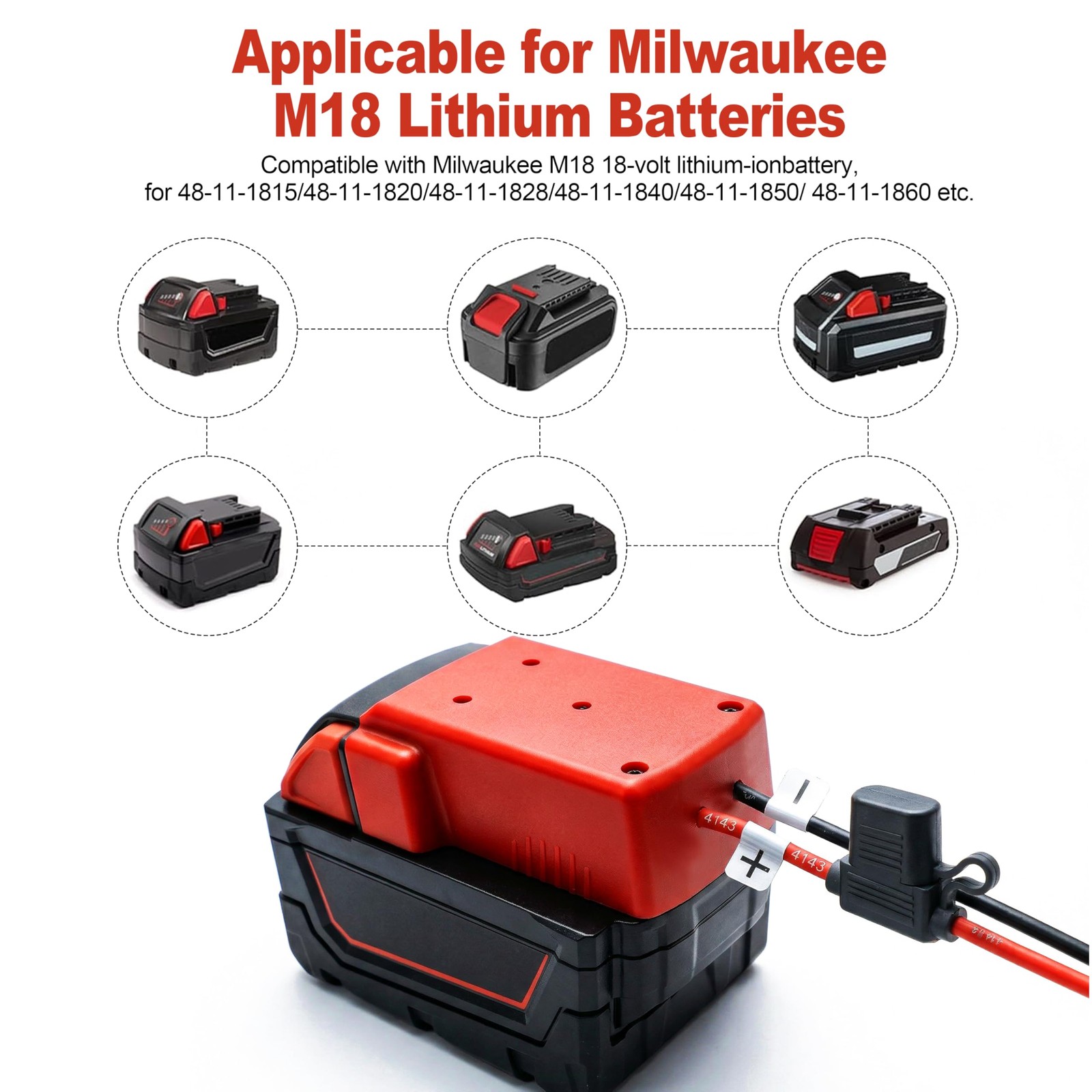 Power Wheels Battery Adapter for Milwaukee M18 Battery, 18V Power Wheels Adap…