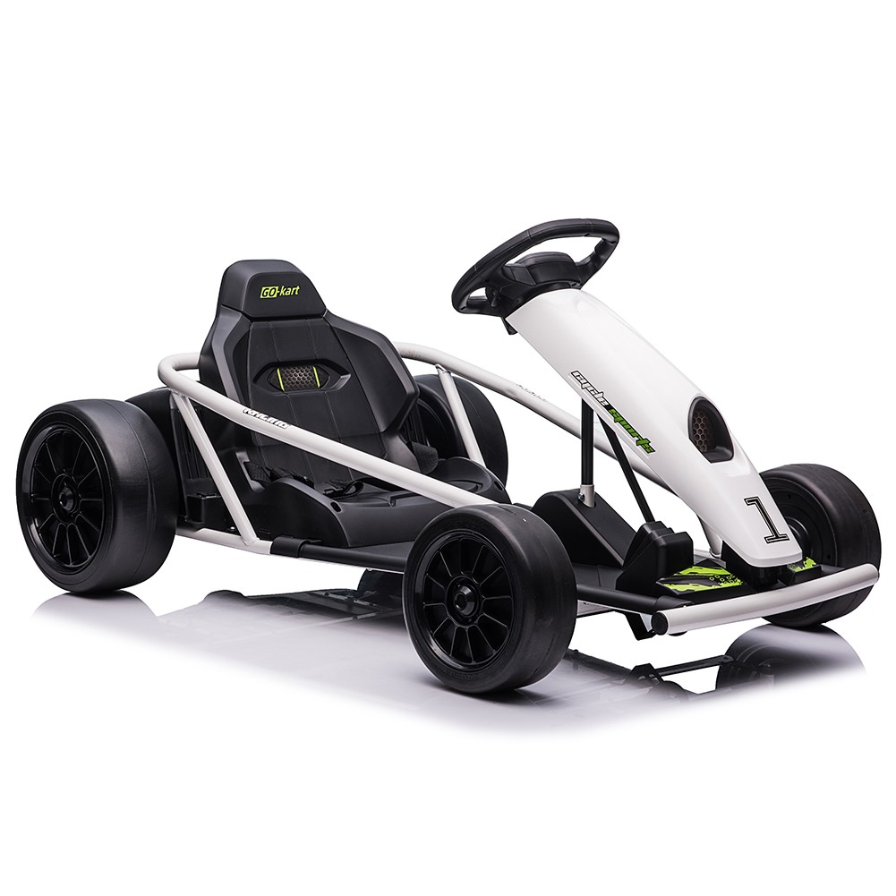 24V 9Ah Kids Ride On Go Kart Toy 8MPH High Speed Drifting Car w/ Powerful Motors