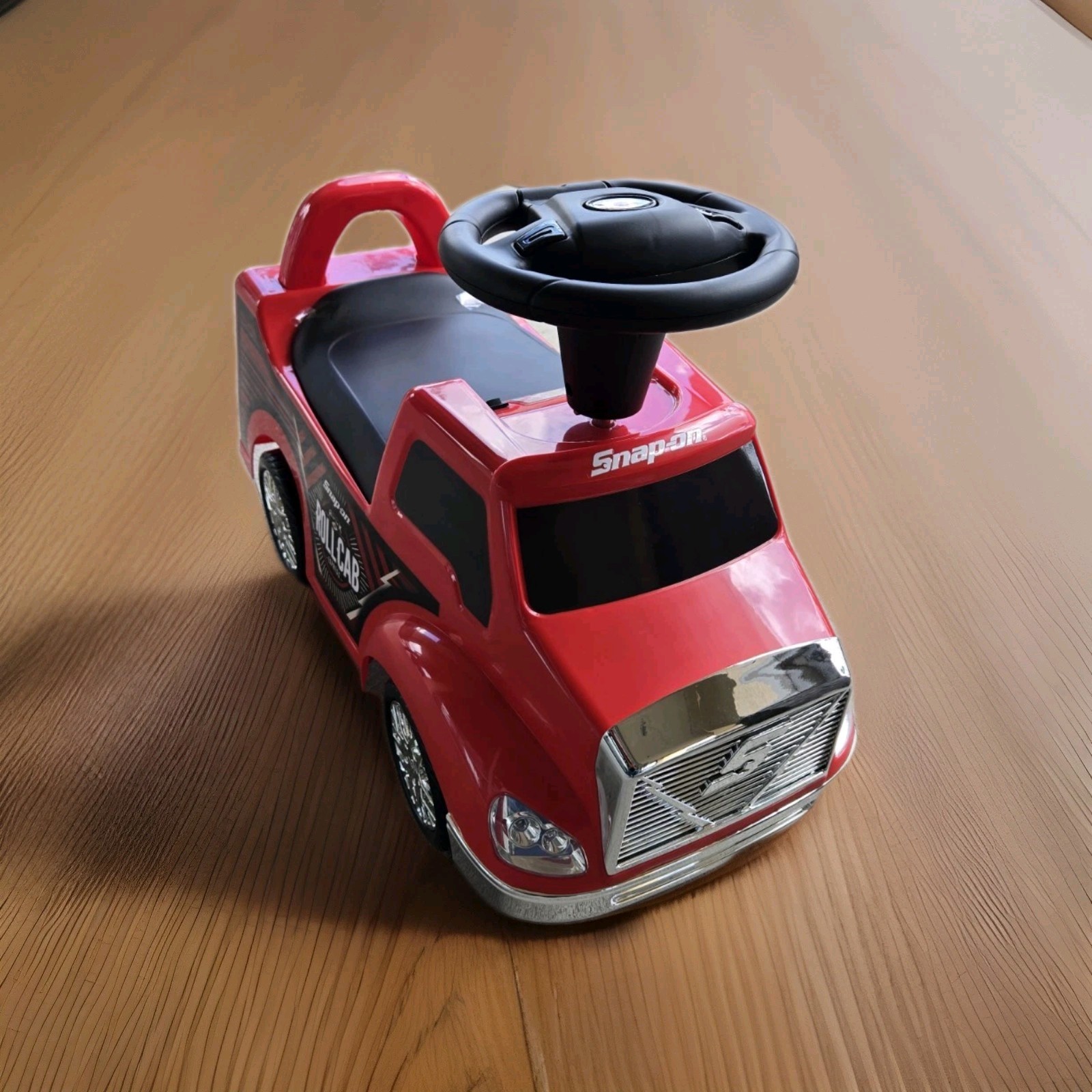 Snap On Tools Kids Ride on Toy Car Wheel Snap On Truck RED W/Horn & Turn Steer !