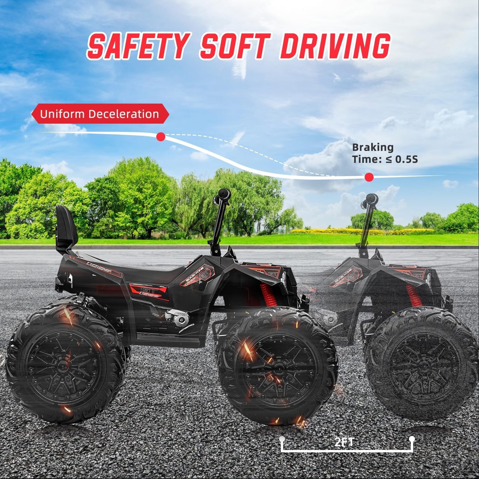 24V Kids Ride On ATV Quad Electric 4-Wheels Car Toy W/ LED Light USB & MP3 Music