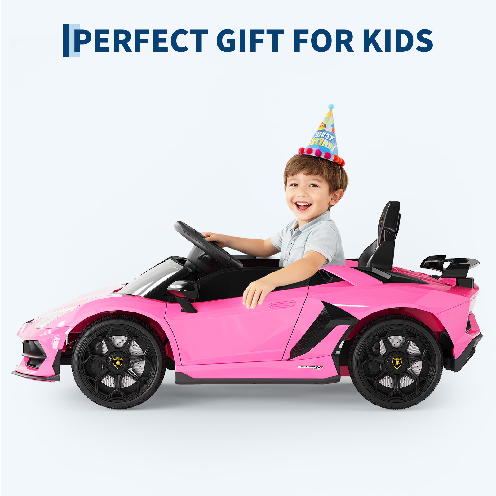 12V Kids Electric Car with Remote Control, Ride-On Toy for Boys & Girls – Pink