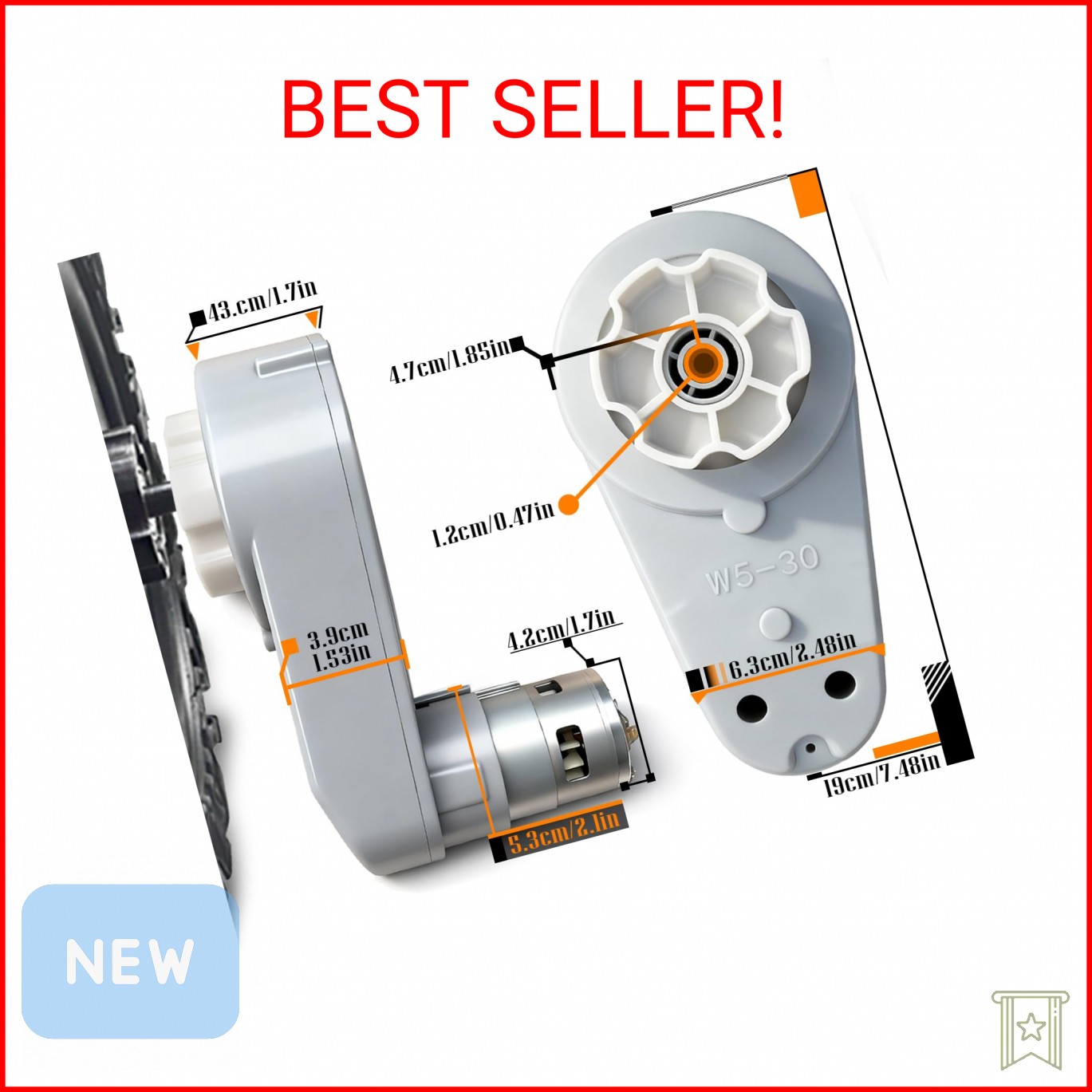 JRRXM 24 Volt RS775 High-Speed Motor Gearbox for Power Wheels Motor Upgrade,18V-