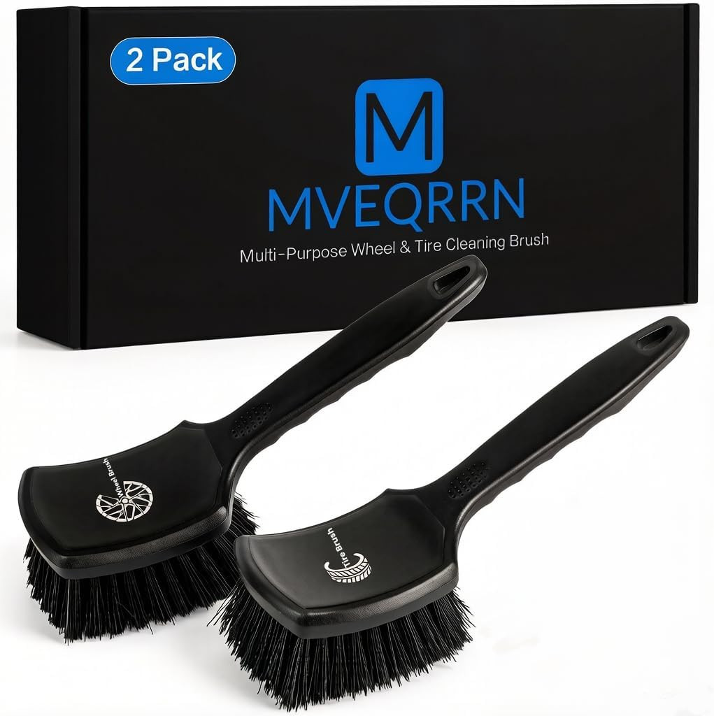 2Pack Car Wheel & Tire Detailing Brush Set,Stiff Bristle Tire Brush for Cleaning
