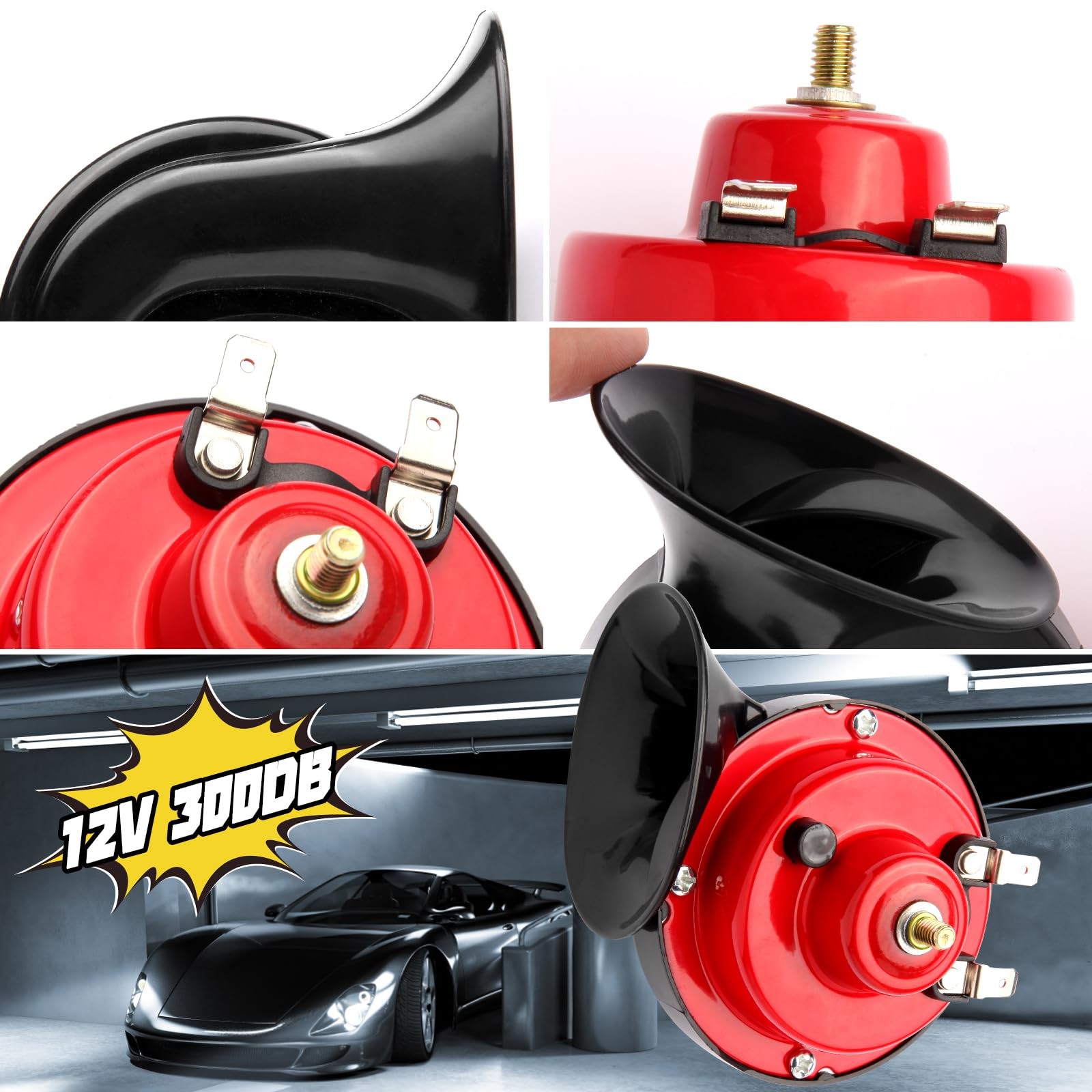 Train Horns for Trucks 300DB Loud Snail Horn,12V Waterproof Horns Kit Super L…