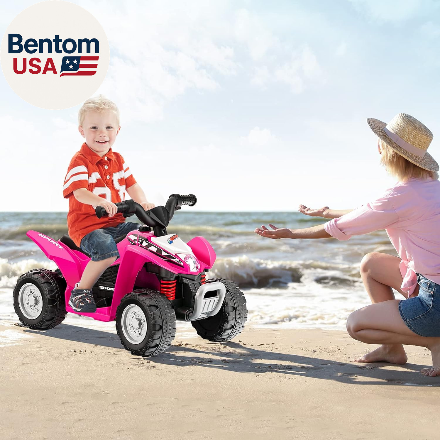 Kids Ride on ATV, 6V Electric Vehicle for Toddlers, 4 Wheeler Battery Powered Mo