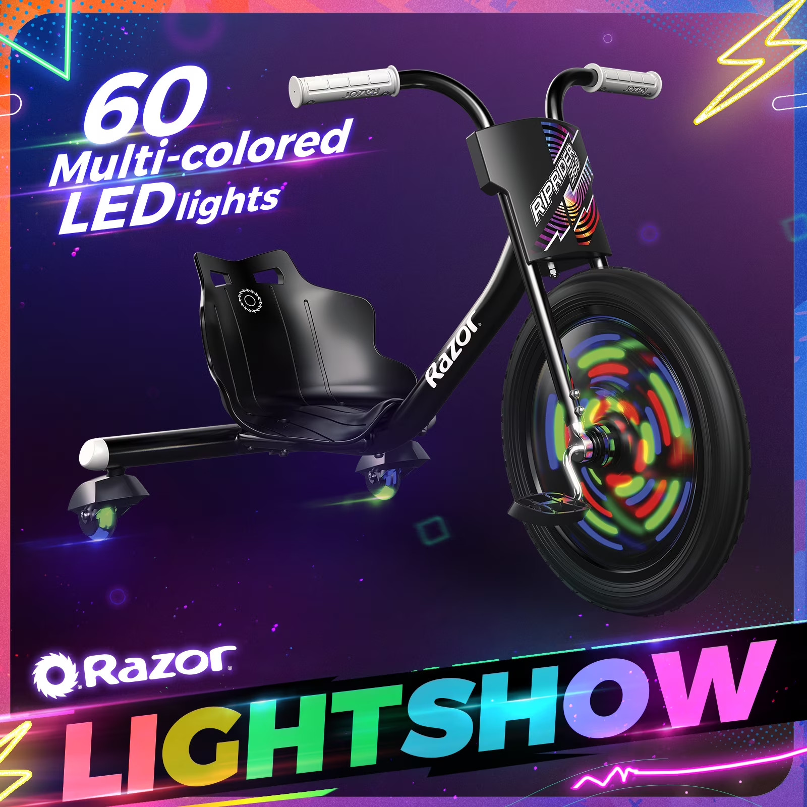 Kids Ride On Toy 3 Wheeled Drift Trike Bicycle LED Lights 360 Degree Spinning