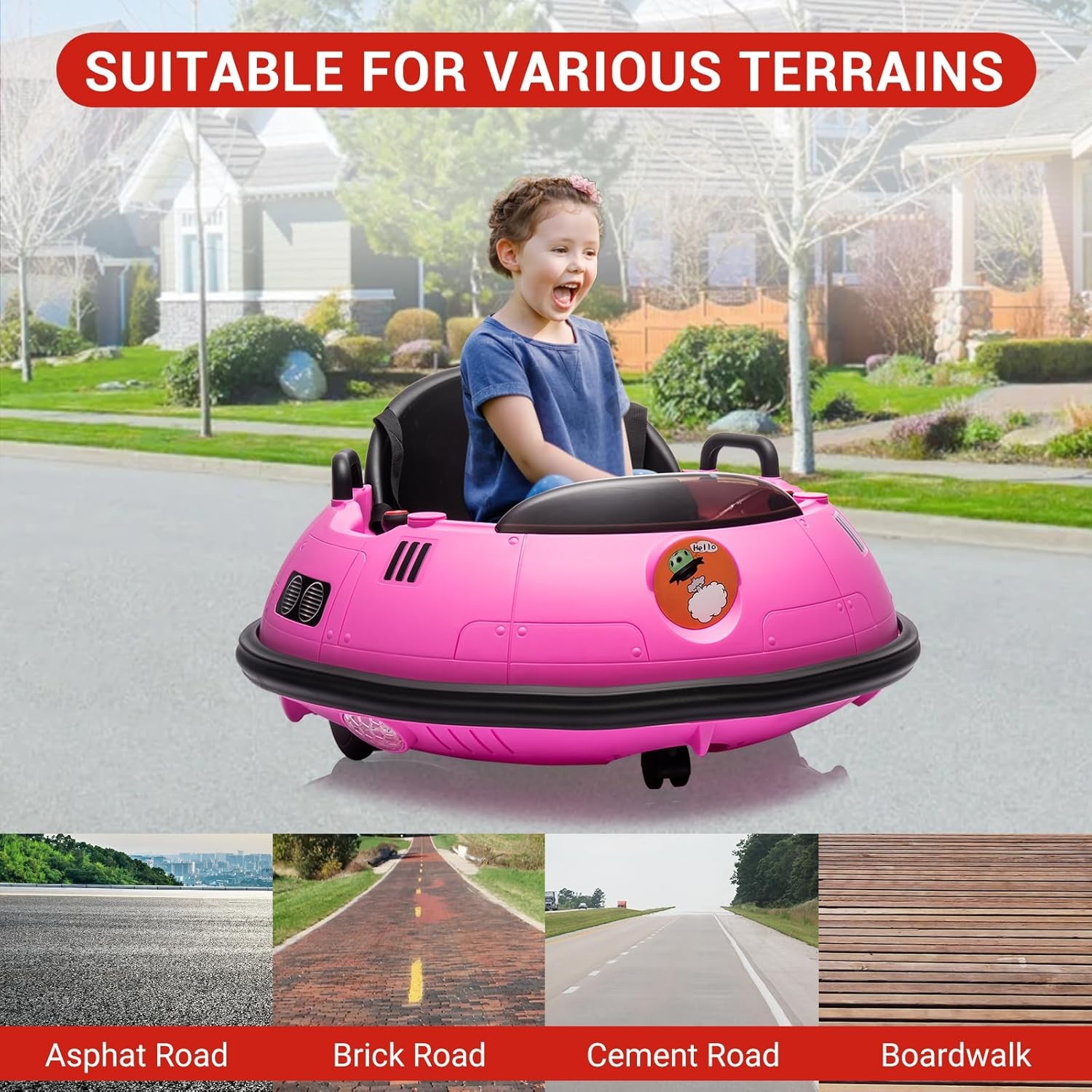 12V Ride On Car Electric Ride On Car for 3-8yrs w/Remote Control LED Lights US
