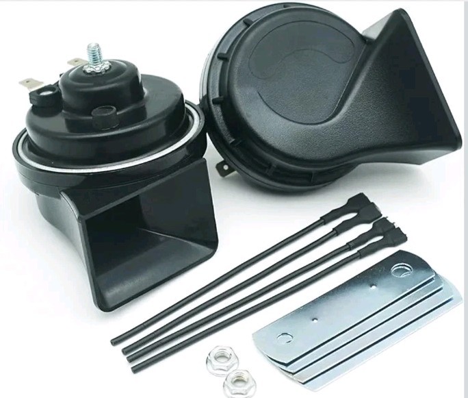 NEOGET Car Horn 12V Super Loud Electric Waterproof High Low Daul Tone (open box)