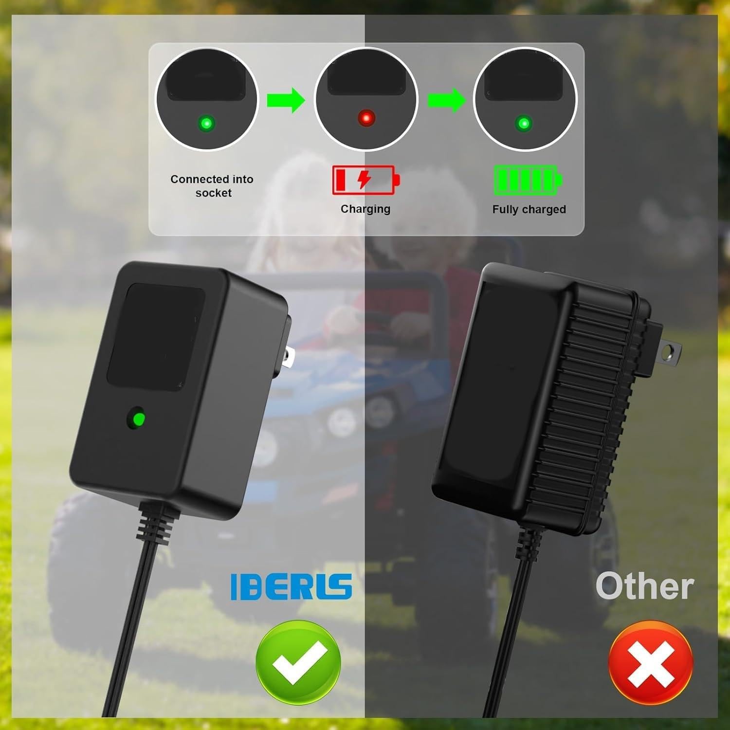 12V Battery Charger Compatible with Ride On Toys, Kids Electric Car,…
