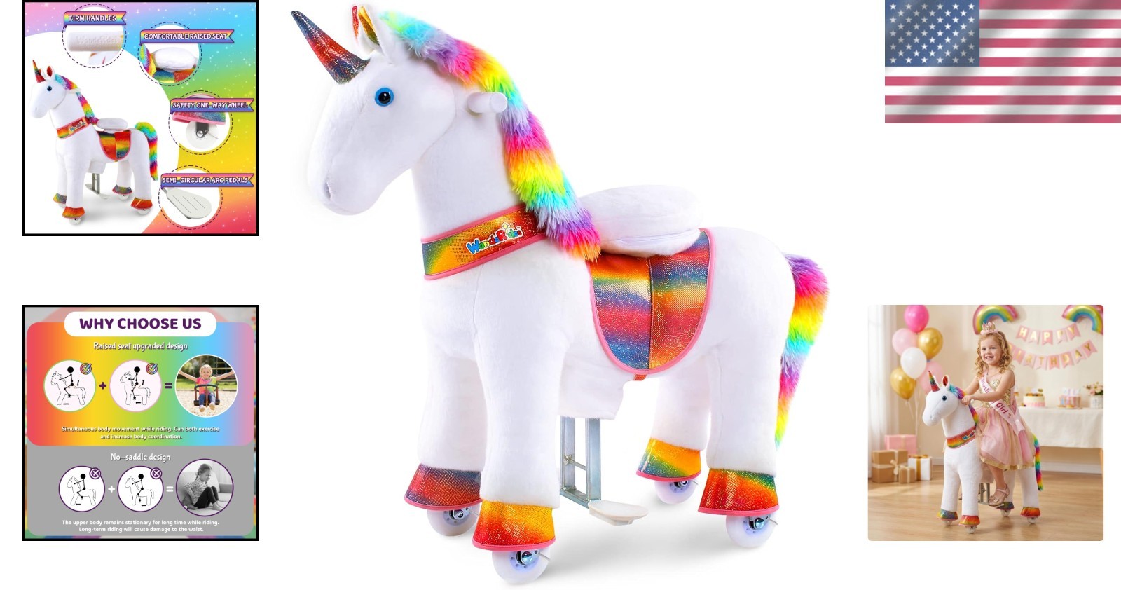 Eco-Friendly Ride-On Unicorn Toy for Indoor & Outdoor Play