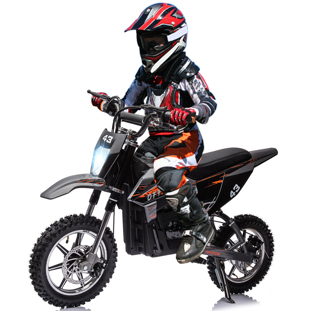 36V Kid Ride-On Motorcycle Electric Powered Dirt Bike Front+Back Brake for Teens