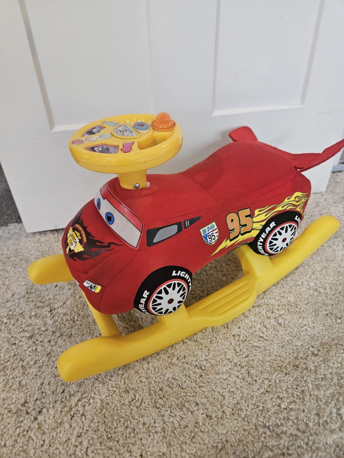 Disney Cars 2 Lightning McQueen Kiddieland Toys Infant Toddler Rocker ride on
