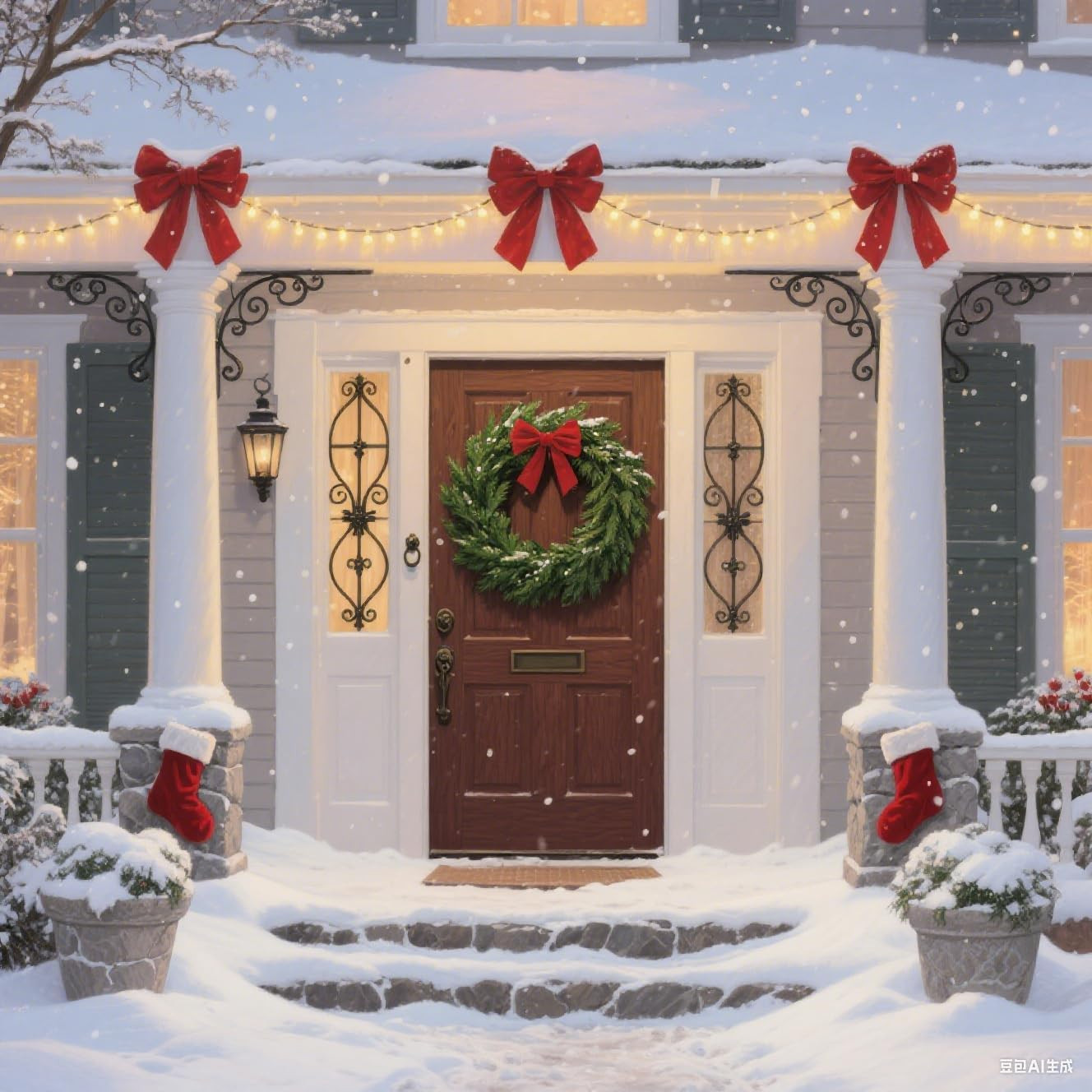 24 Inch Christmas Wreaths for Front Door Real Touch Cedar Wreath Artificial Gree