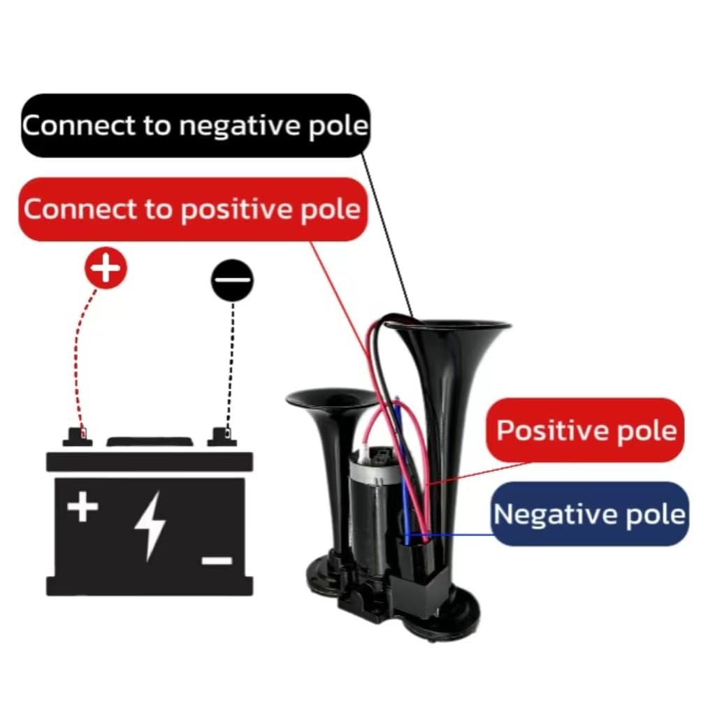 12V 600DB Car Air Horn, Super Loud Air Horn for Truck, Dual Electric Air Horn…