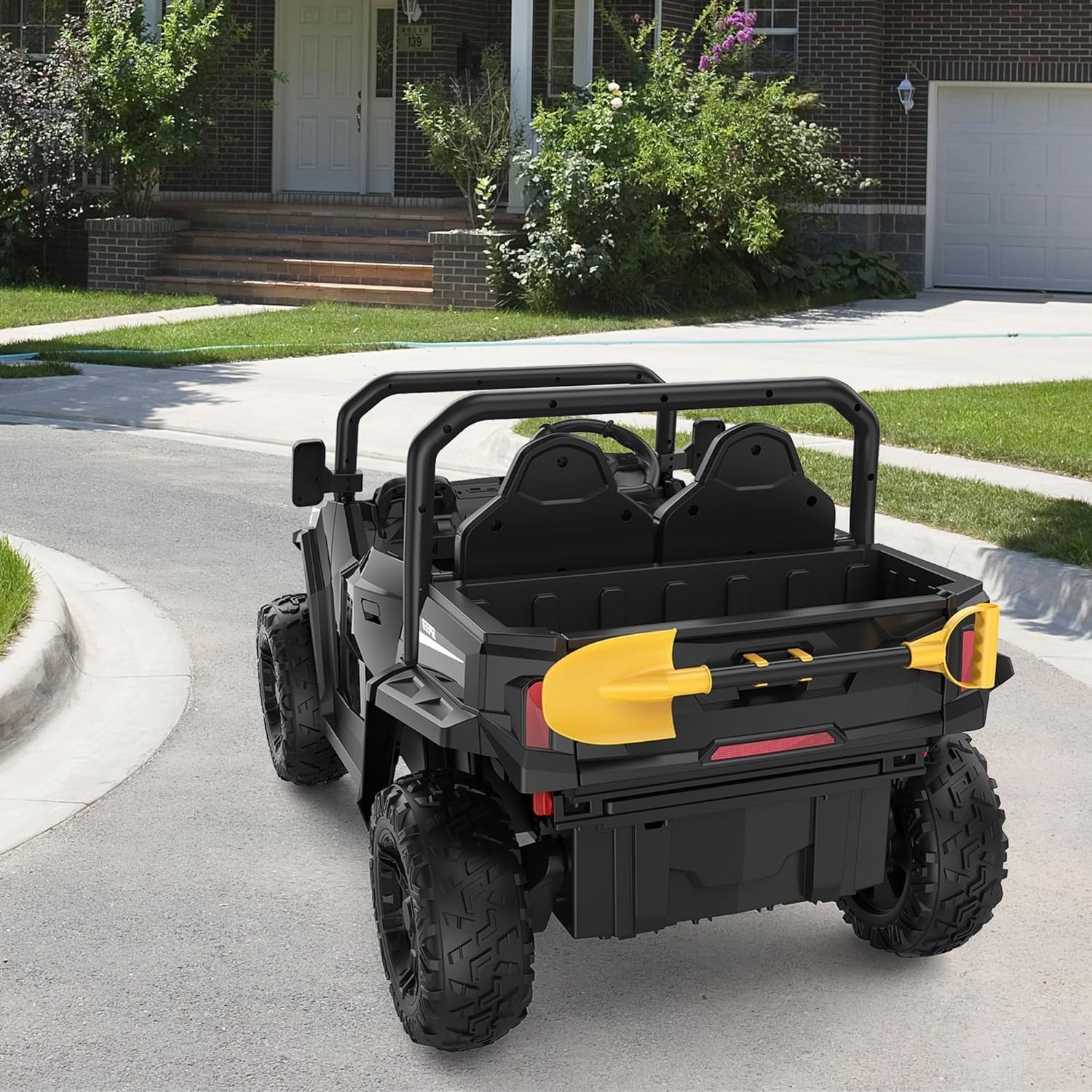 24V Ride On Truck for Kids w/ Remote, 4WD, LED Lights,Bluetooth,Dump Bed,2 Seats