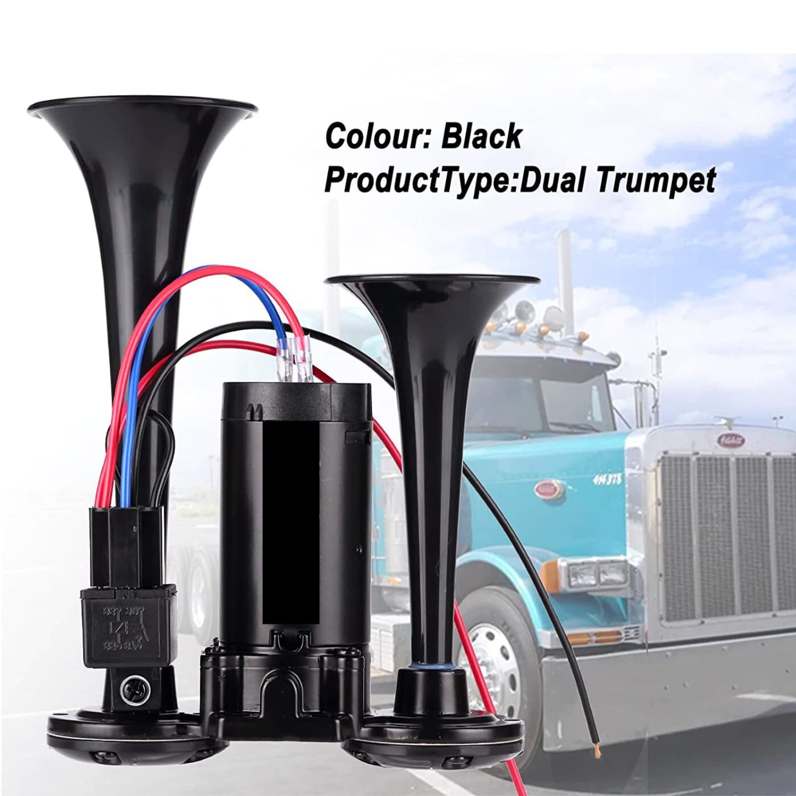 600DB Super Loud Dual Air Horns Kit for Vehicles – With Compressor, Applicabl…