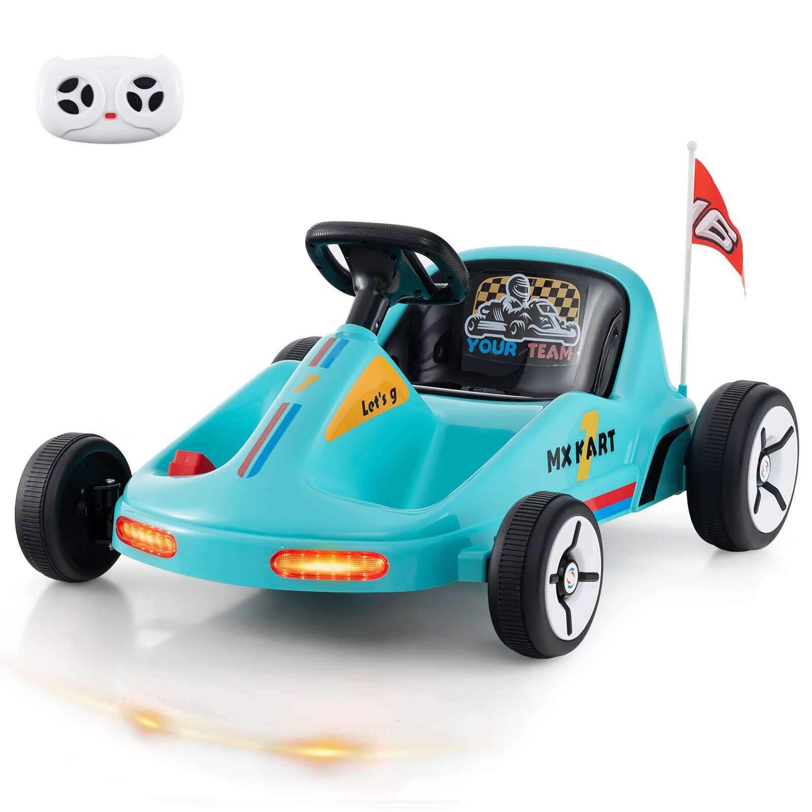 12V Kids Electric Go Kart 7AH Battery Powered Ride on Race Toy w/ Remote Control