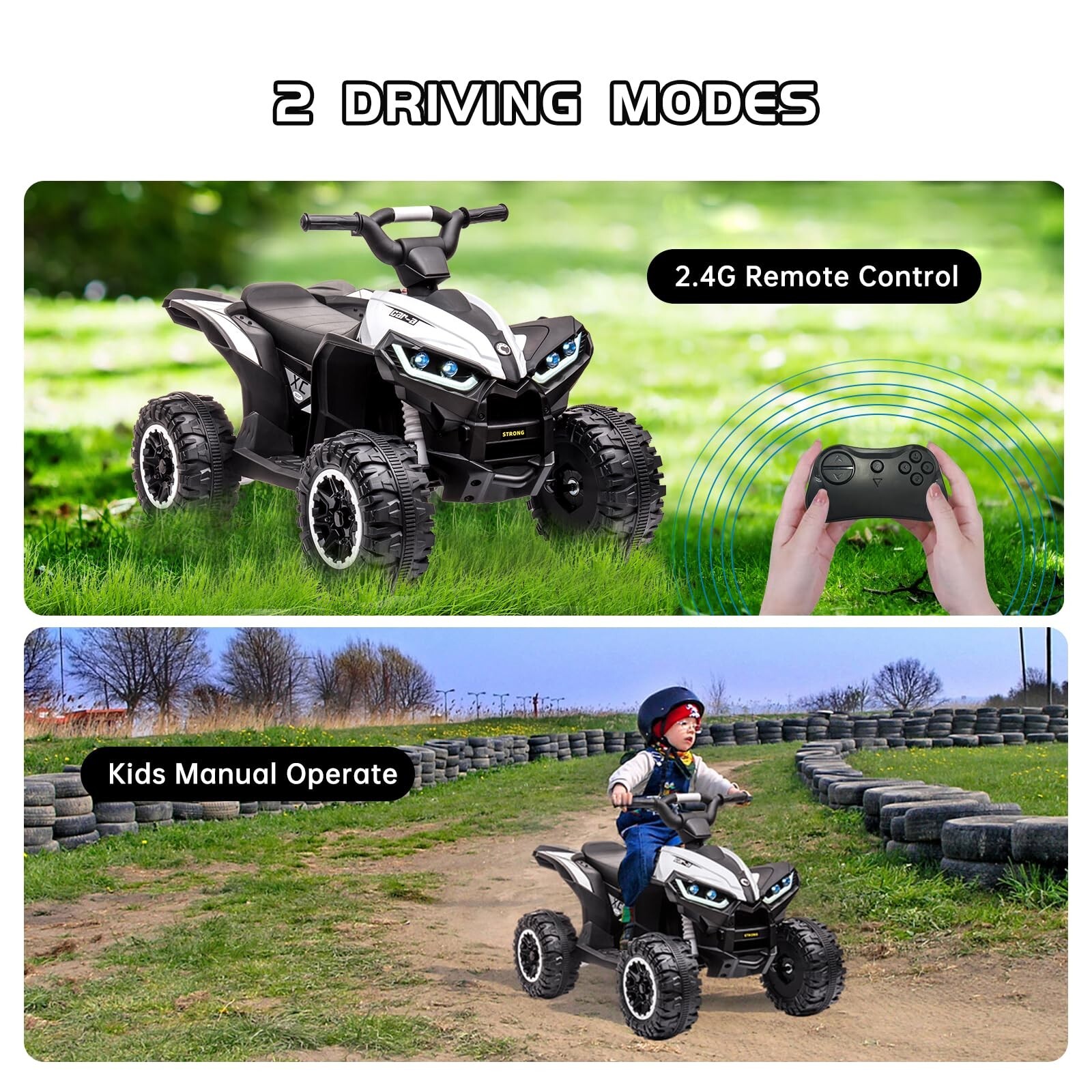 12V Ride on ATV Car for Kids Fun Electric Toys Off-Road Quad With Remote Control