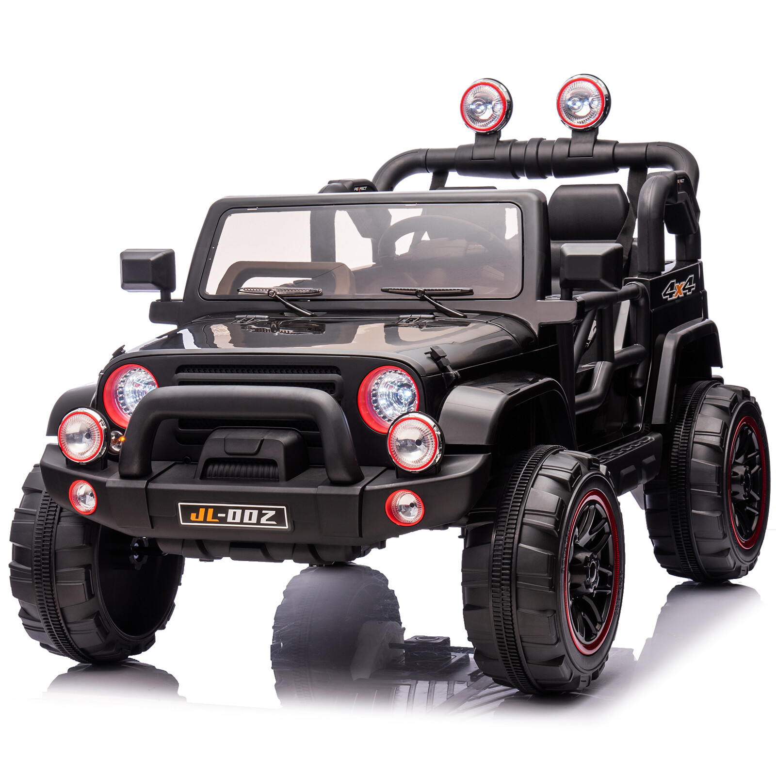 Black 12V Battery Kids Ride On Car Truck 3 Speeds Toy LED MP3 w/Remote,Car Cover