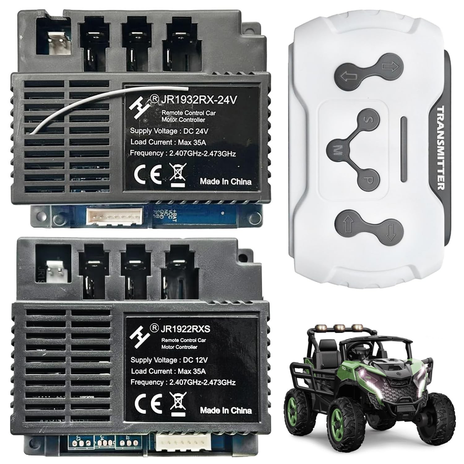POLYNX JR1932RX24V Power Wheels Control Box with Remote Control,24Volt High P…