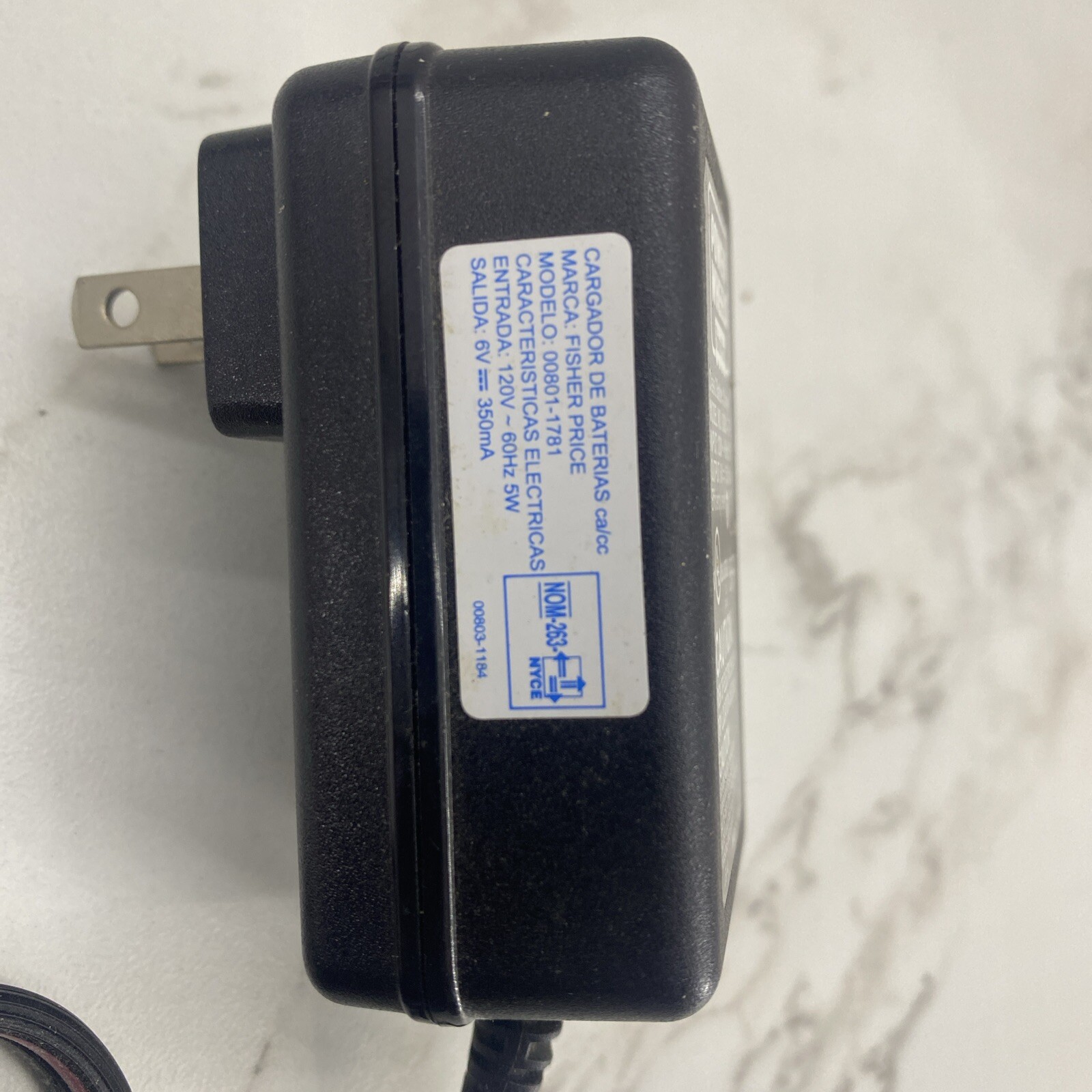 Replacement 6-Volt UL Listed Charger for Fisher-Price Power Wheels 00803-1192