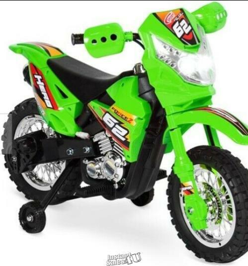 Kids 6V Battery-Operated Dirt Bike Lime Green motorbike 1.86mph Max Speed