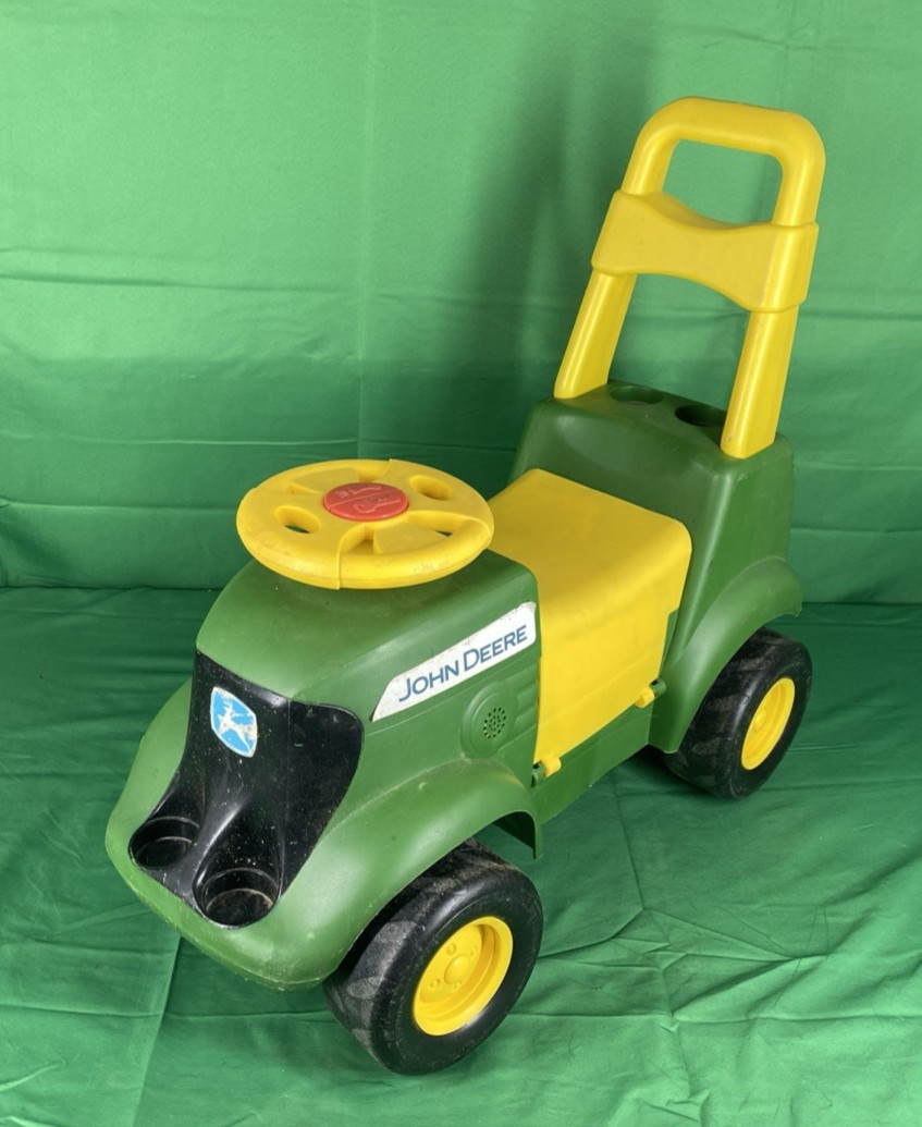 John Deere Kids Ride-On Tractor Push Wheel 3 in 1 Children Riding Toy w Sounds