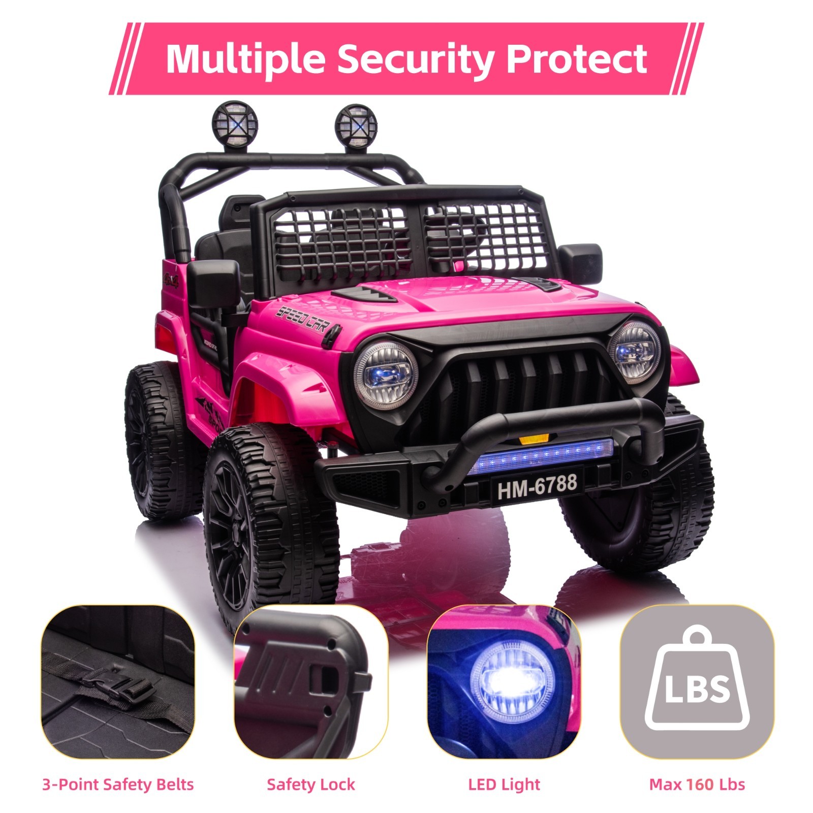 2 Seater Kids Electric Car 24V Ride on Toy Battery Power Wheel Truck with Remote