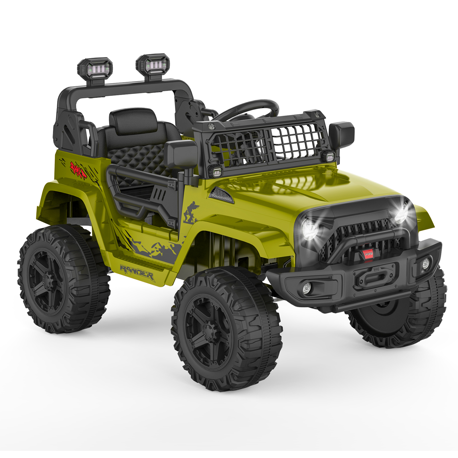 Kids Electric Ride On Truck Toys 12V Power Battery Car Green with Remote Control