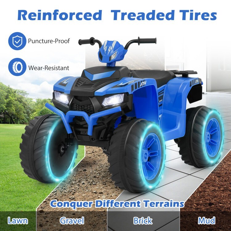 24V Kids Ride-On Electric ATV 2-Level Speed w/ Wireless Connection 3-8 Years Old