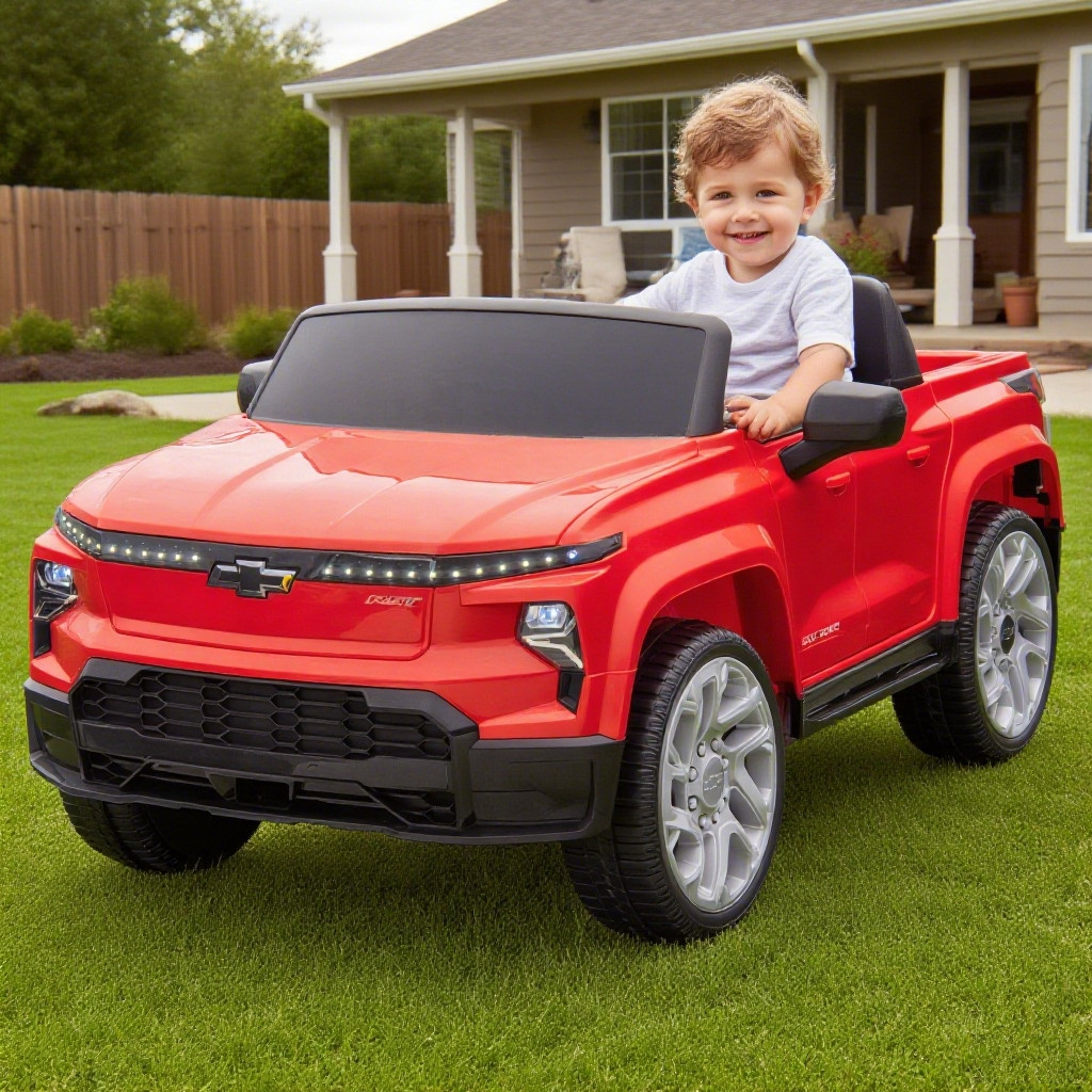 12V Licensed Silverado Ride on Truck Electric Car Toy w/ Remote for Toddler Kids
