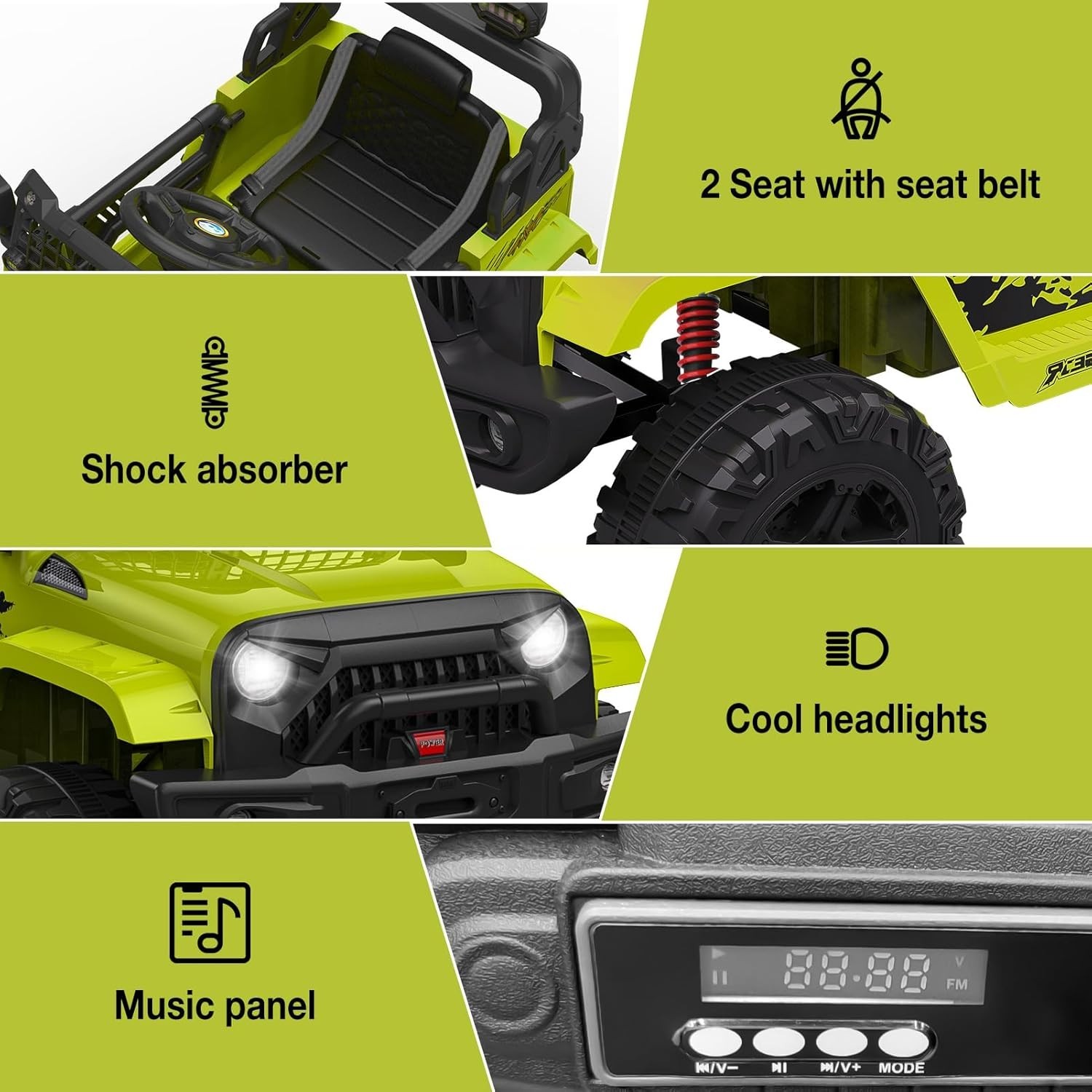 Ride on Truck Car, 12V Kids Electric Vehicles with Remote Control Spring Susp…