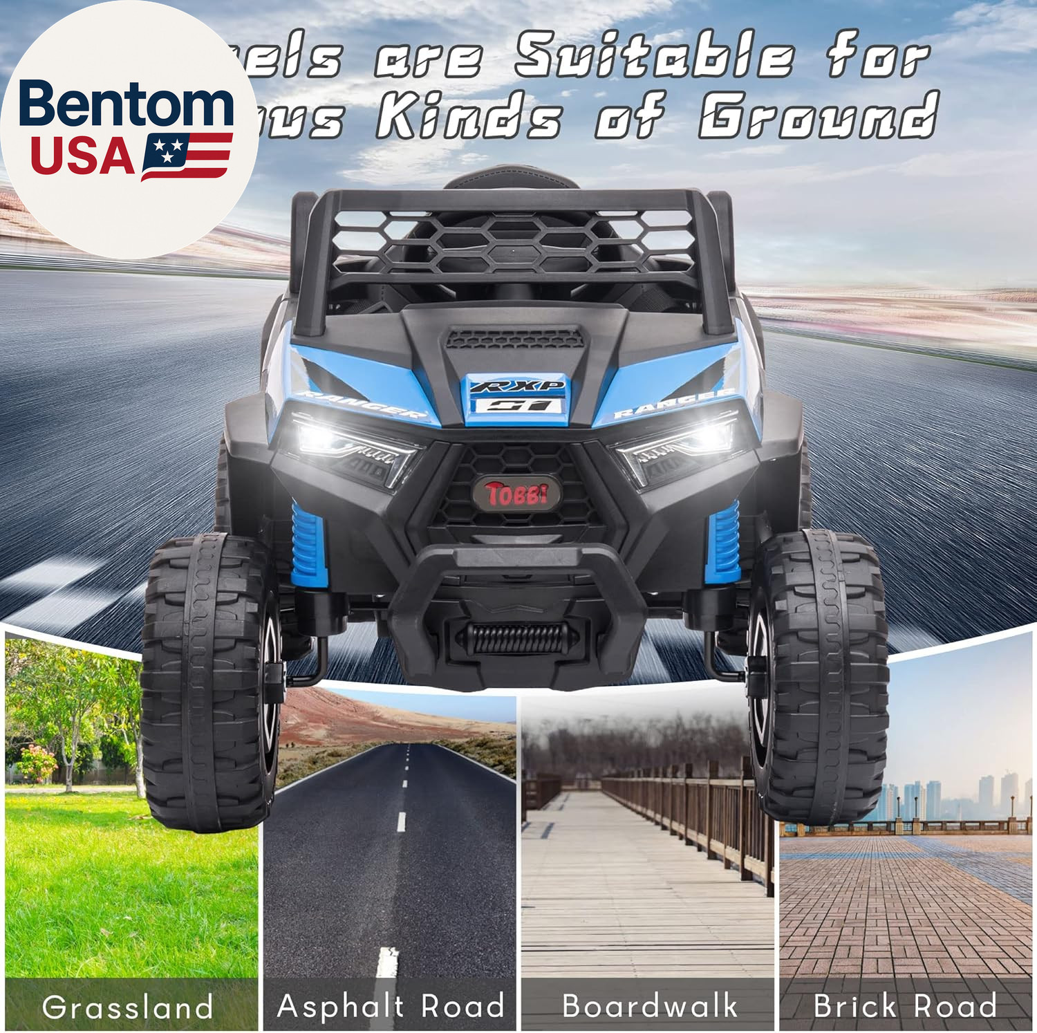 12V Kids Ride on Car, Electric Off-Road UTV Truck with Forward and Reverse Funct
