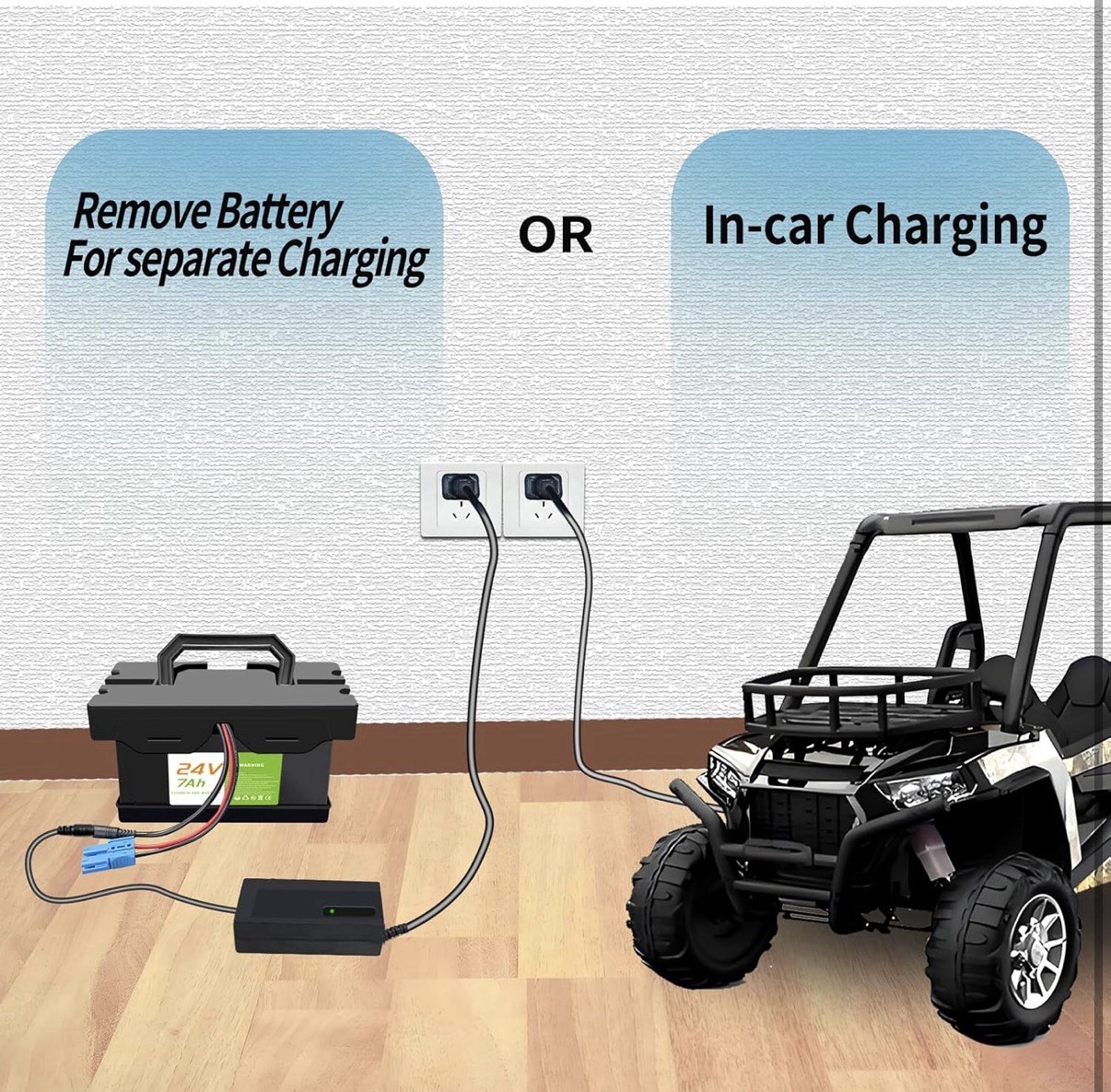 Upgraded 24V 7Ah Battery for 24V UTV Dynacraft Realtre Kids Ride-On Cars