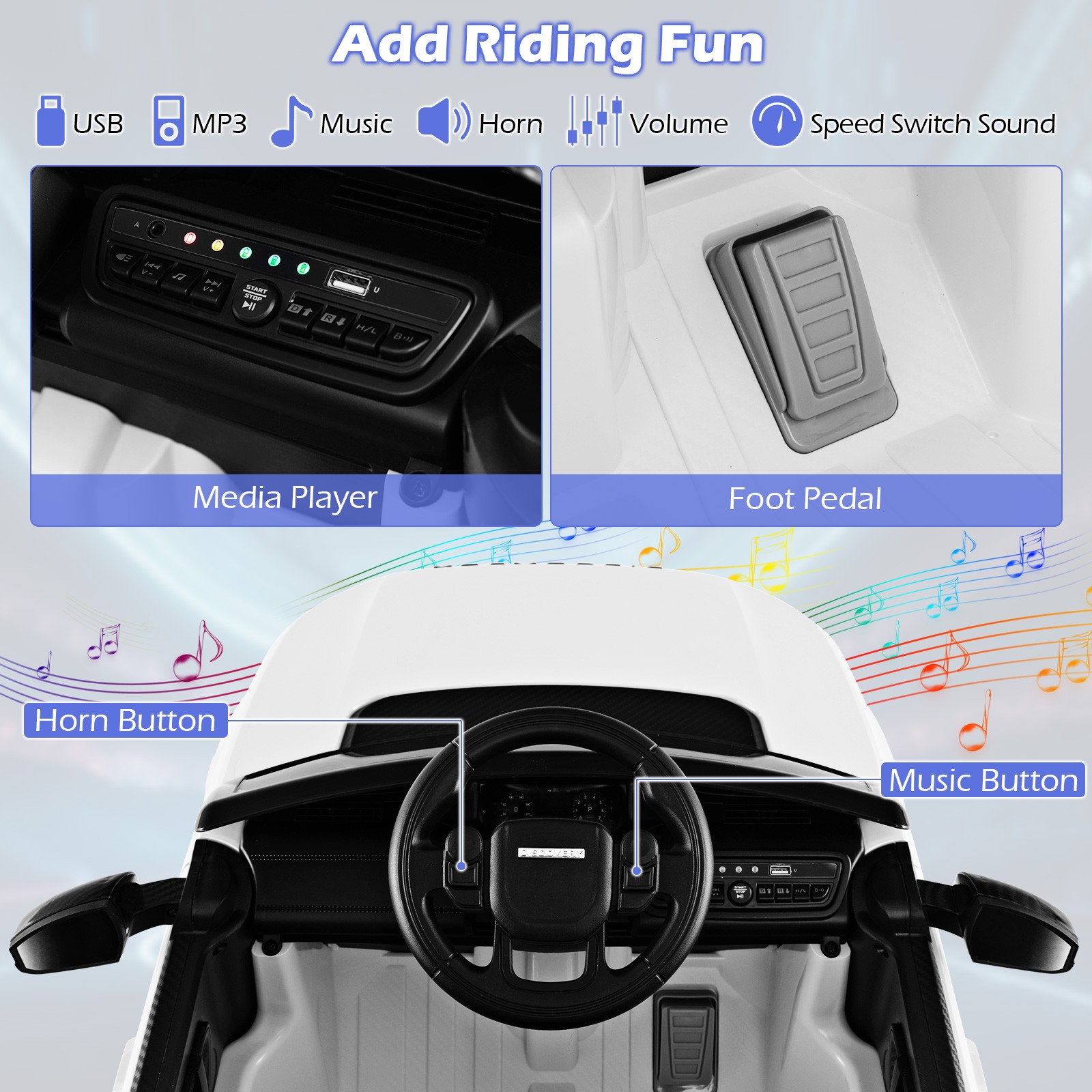12V Kids Ride On Car Licensed Land Rover Electric Vehicle w/ Remote Control