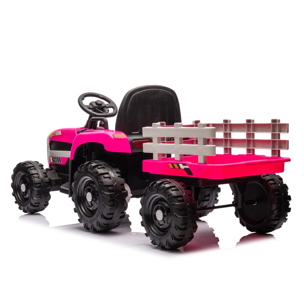 24V Battery Electric Ride on Tractor w/ Trailer 200w*2motor 1.86-4.97MPH/Remote